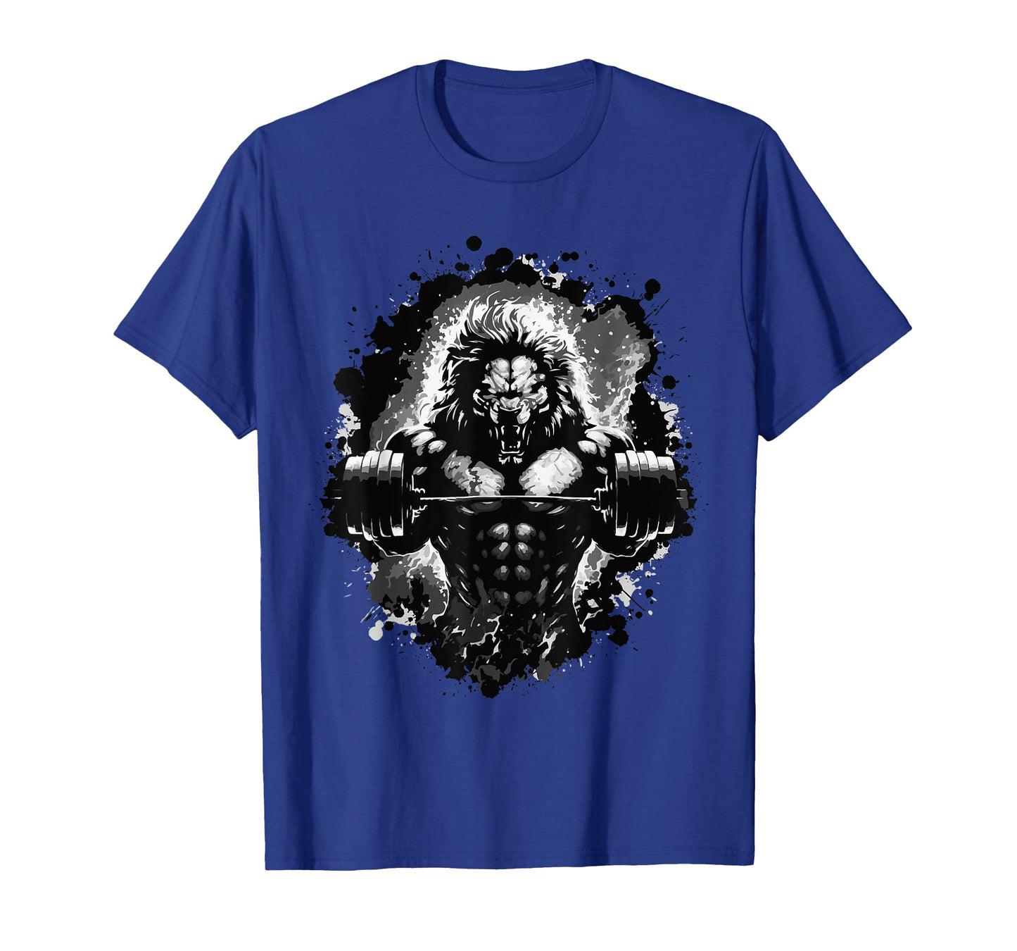 Lion Lifting Weights Gym Beast Workout Muscles Bodybuilding T-Shirt