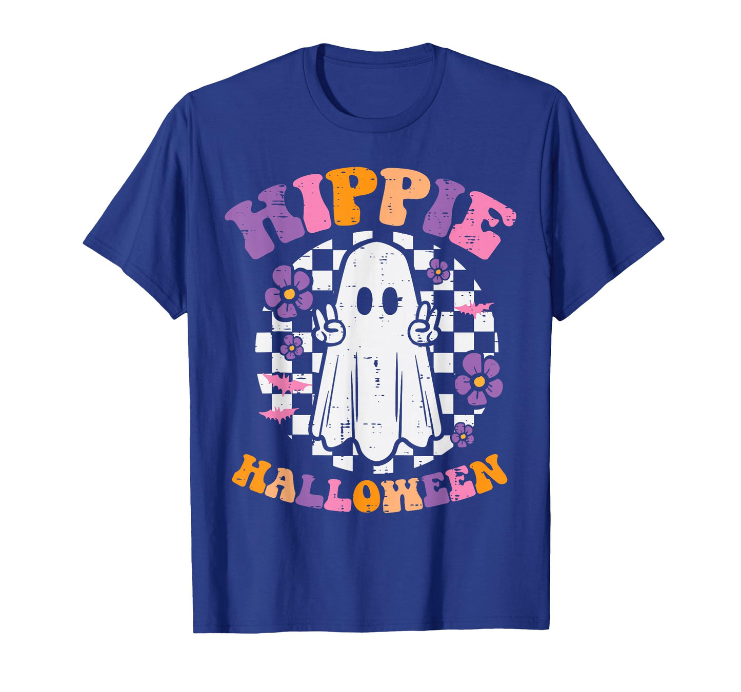 Hippie Halloween Ghost Peace Retro Costume Women Kids Men T-Shirt