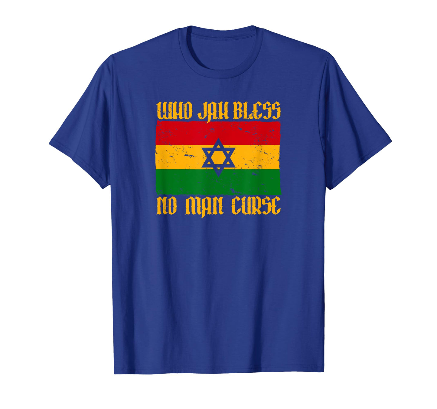 WHO JAH BLESS NO MAN CURSE Roots Reggae Rasta Flag T-Shirt