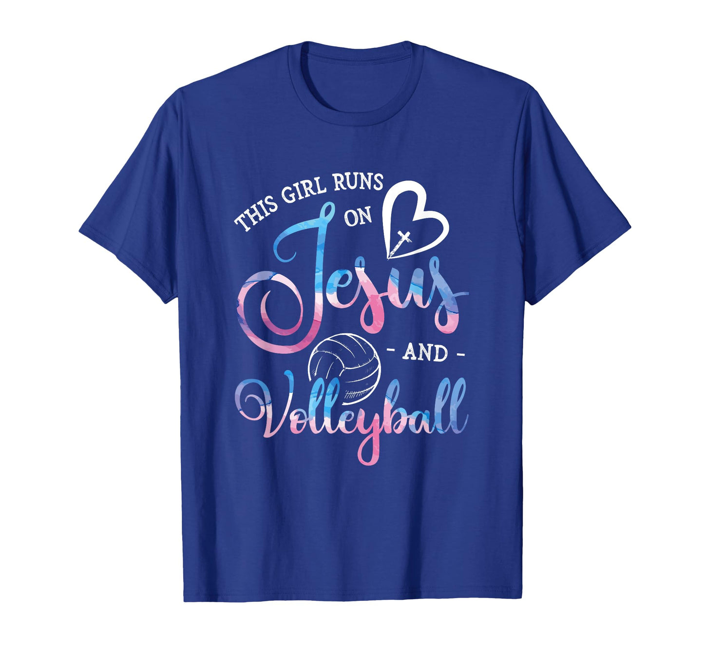 This Girl Runs On Jesus And Volleyball Player Christian Gift T-Shirt