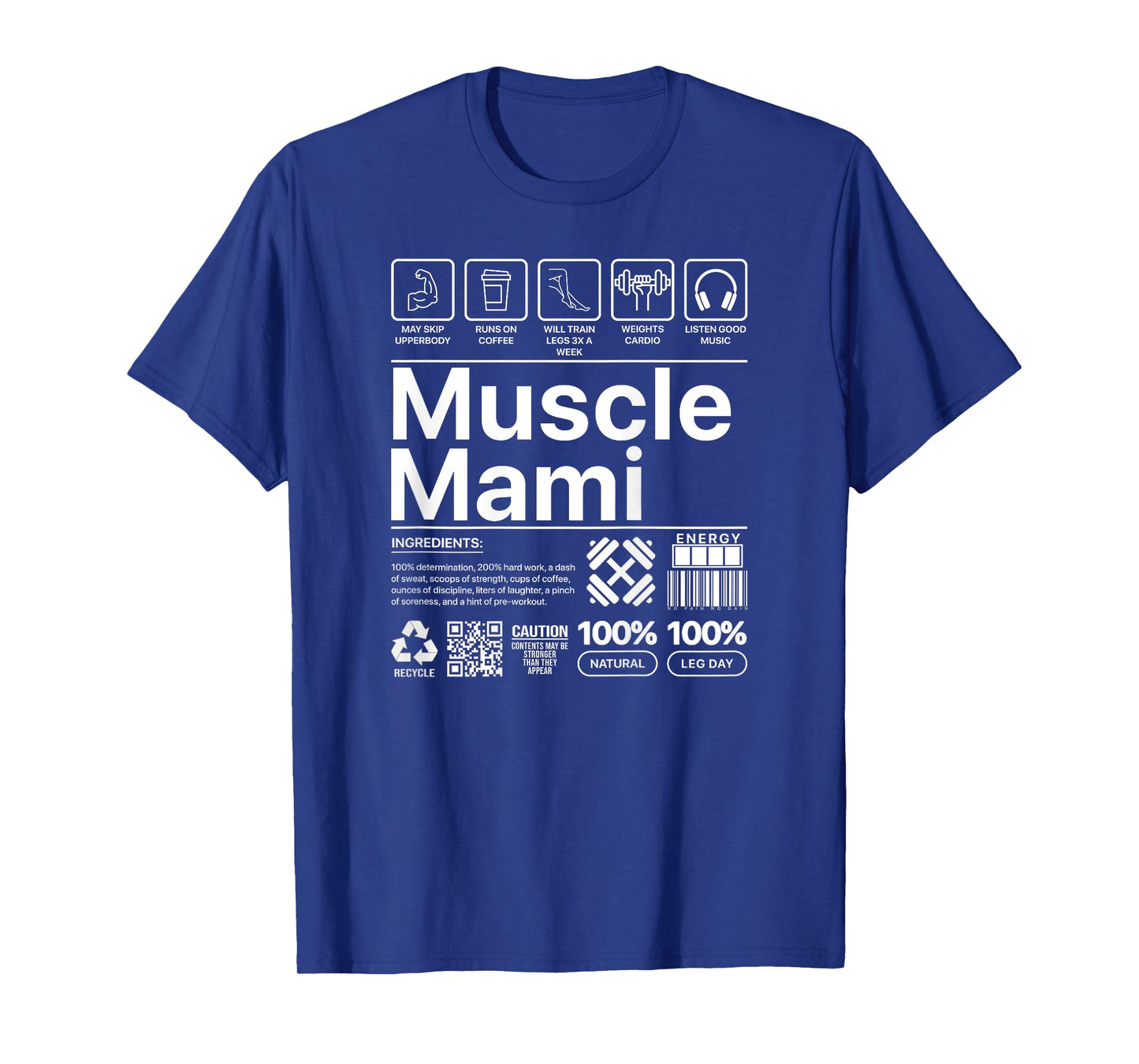 Muscle Mami And Mom Gym Workout Mother Funny Bodybuilding T-Shirt