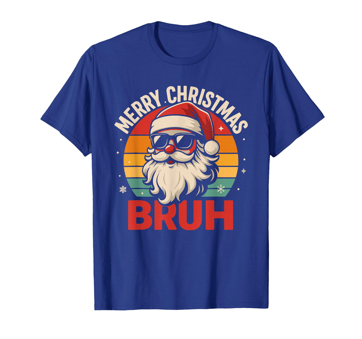 Merry Christmas Bruh Funny Santa Claus Groovy Cool Holiday T-Shirt