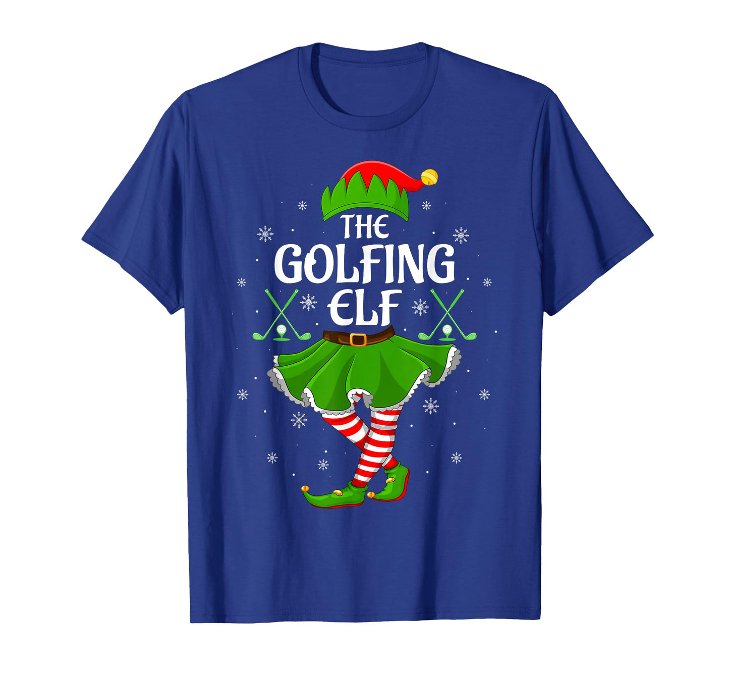Golfing Elf Christmas Girls Women Elf Squad Xmas Family T-Shirt