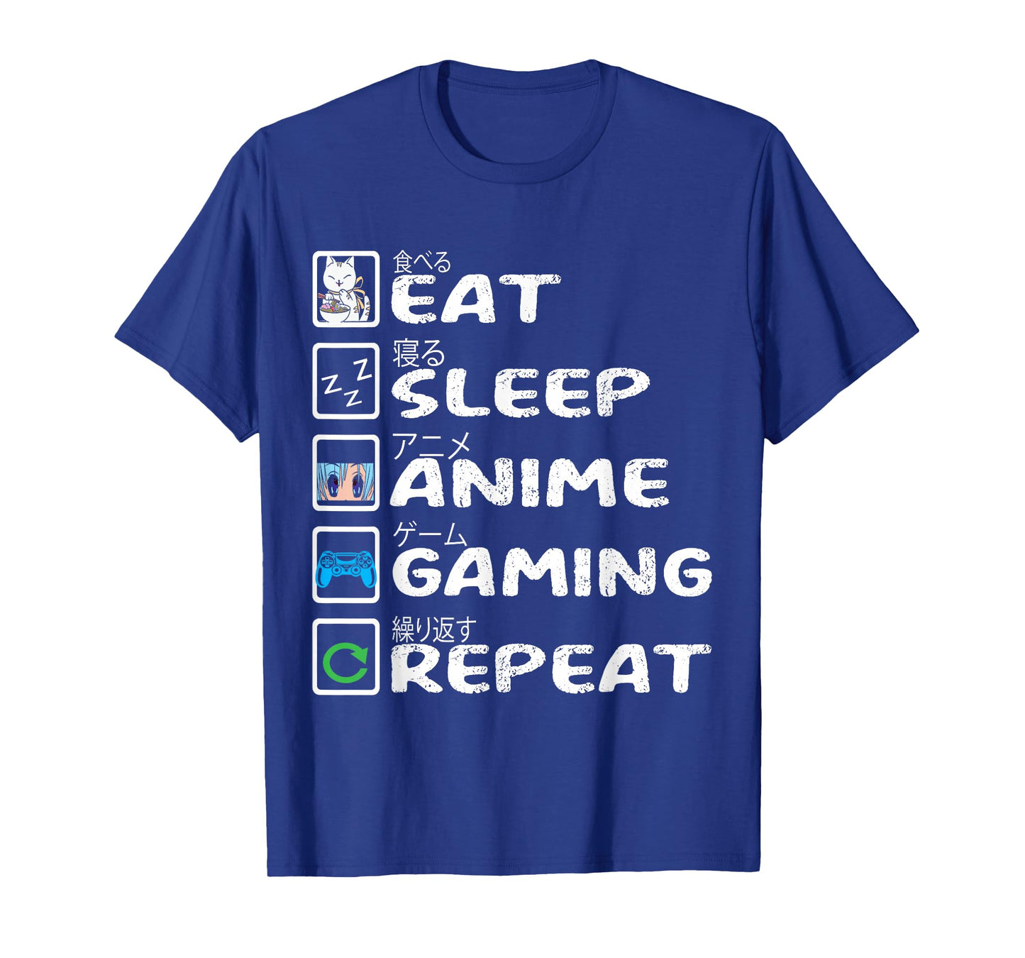 Eat Sleep Anime Gaming Repeat Kawaii Otaku Anime Manga T-Shirt