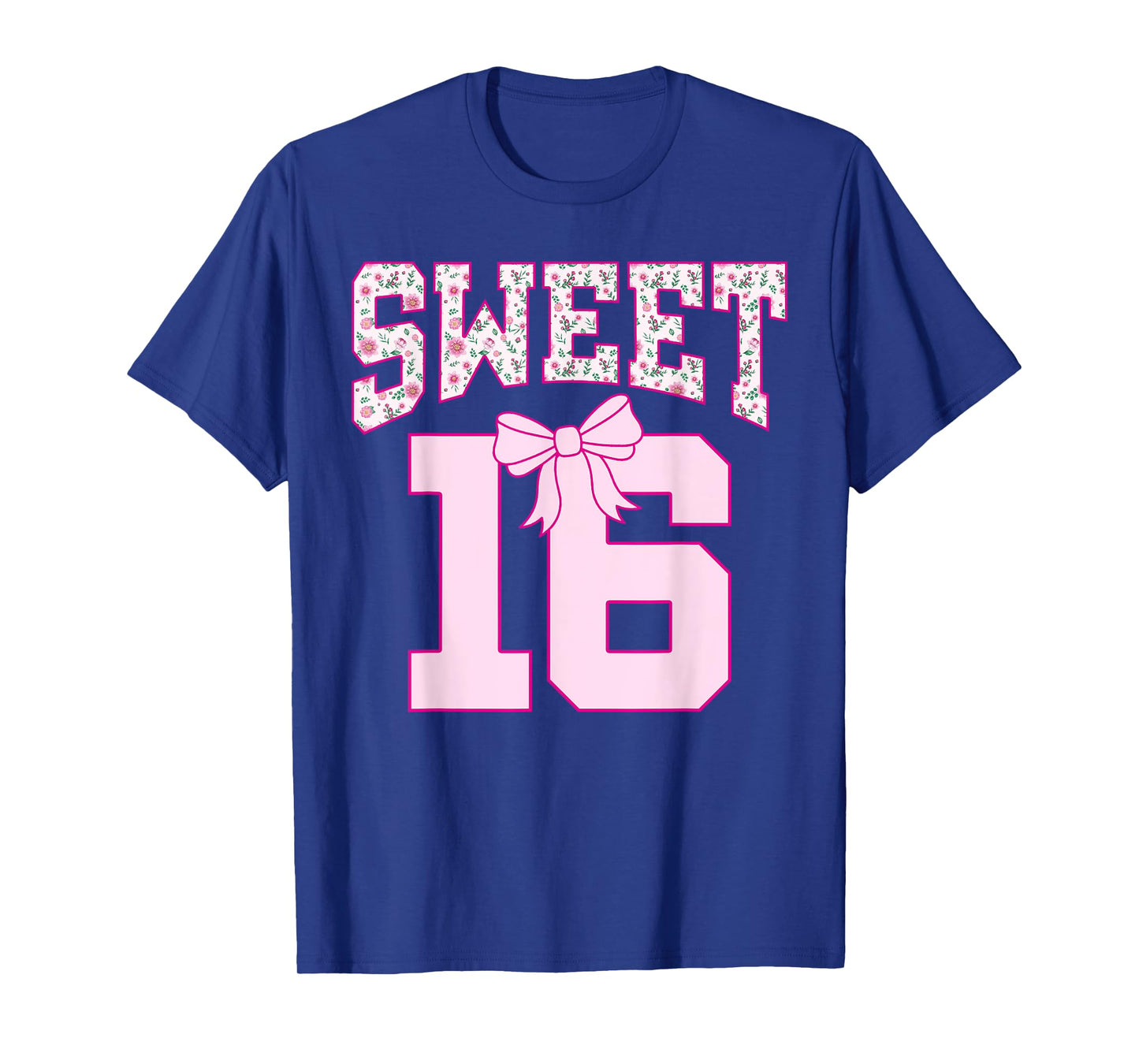 Sweet 16 Coquette Bow Groovy Pink Floral 16th Birthday T-Shirt