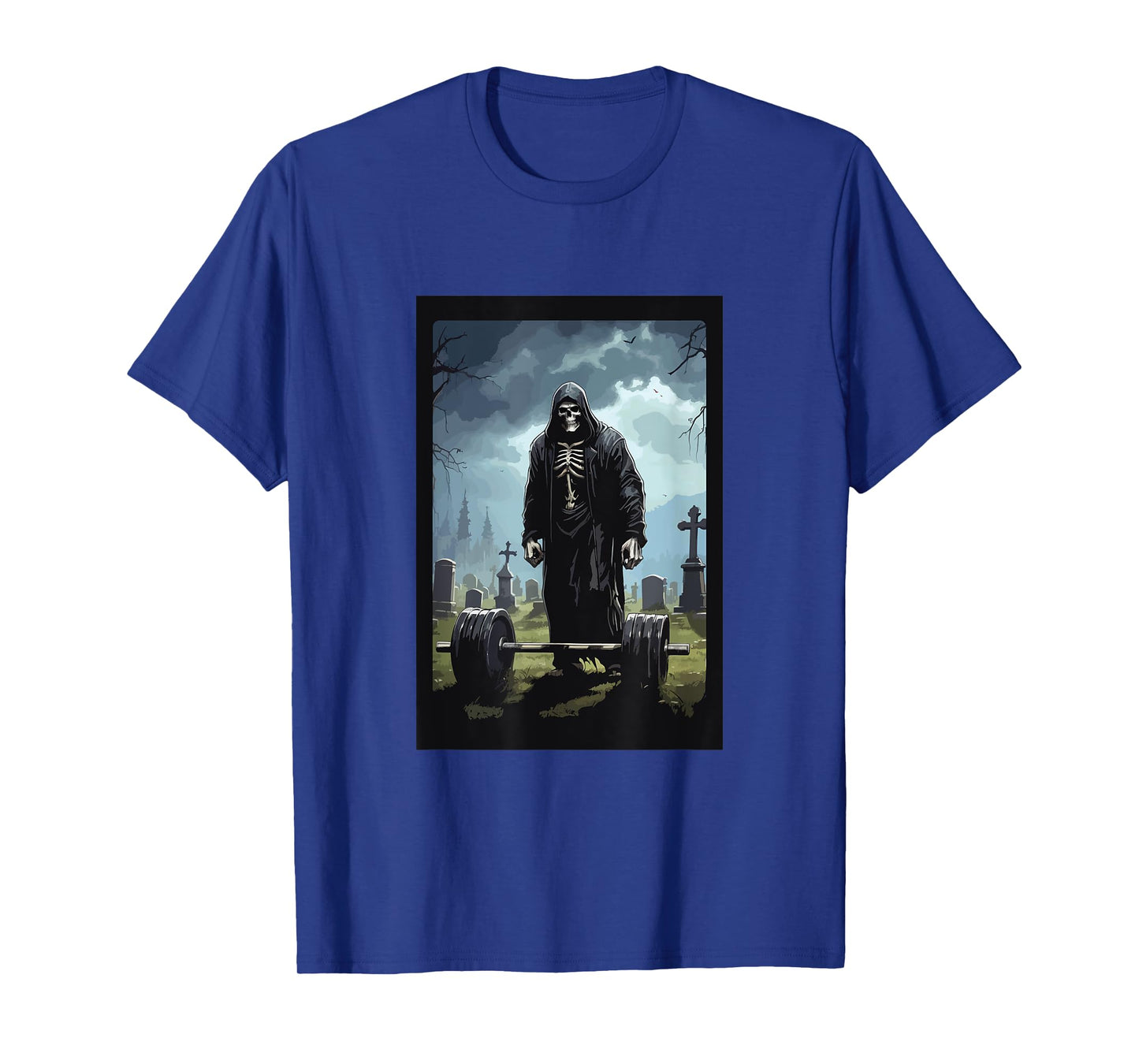 Grim Reaper Weightlifting Deadlift Gym Workout Graphic T-Shirt