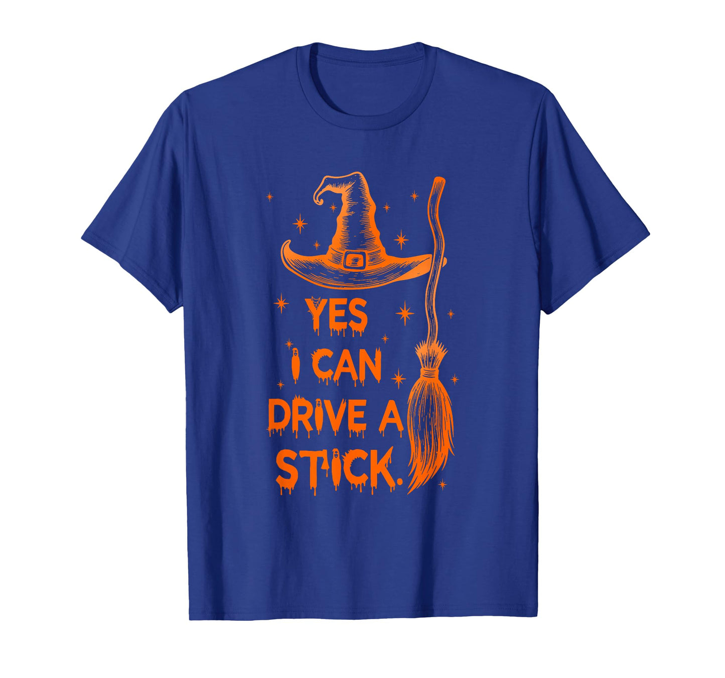 Yes I Can Drive A Stick Funny Halloween Spooky Witch T-Shirt