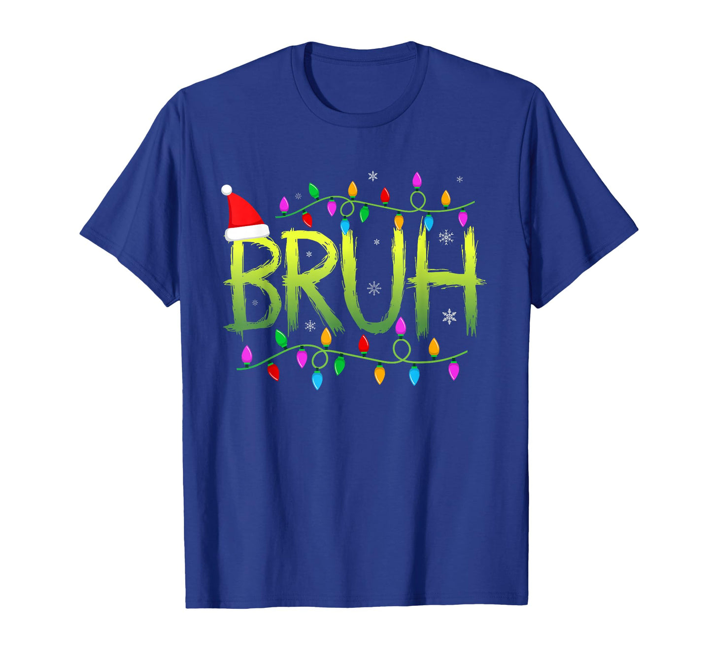 Christmas Lights Pajamas for Men Boys Kids Bruh Christmas T-Shirt