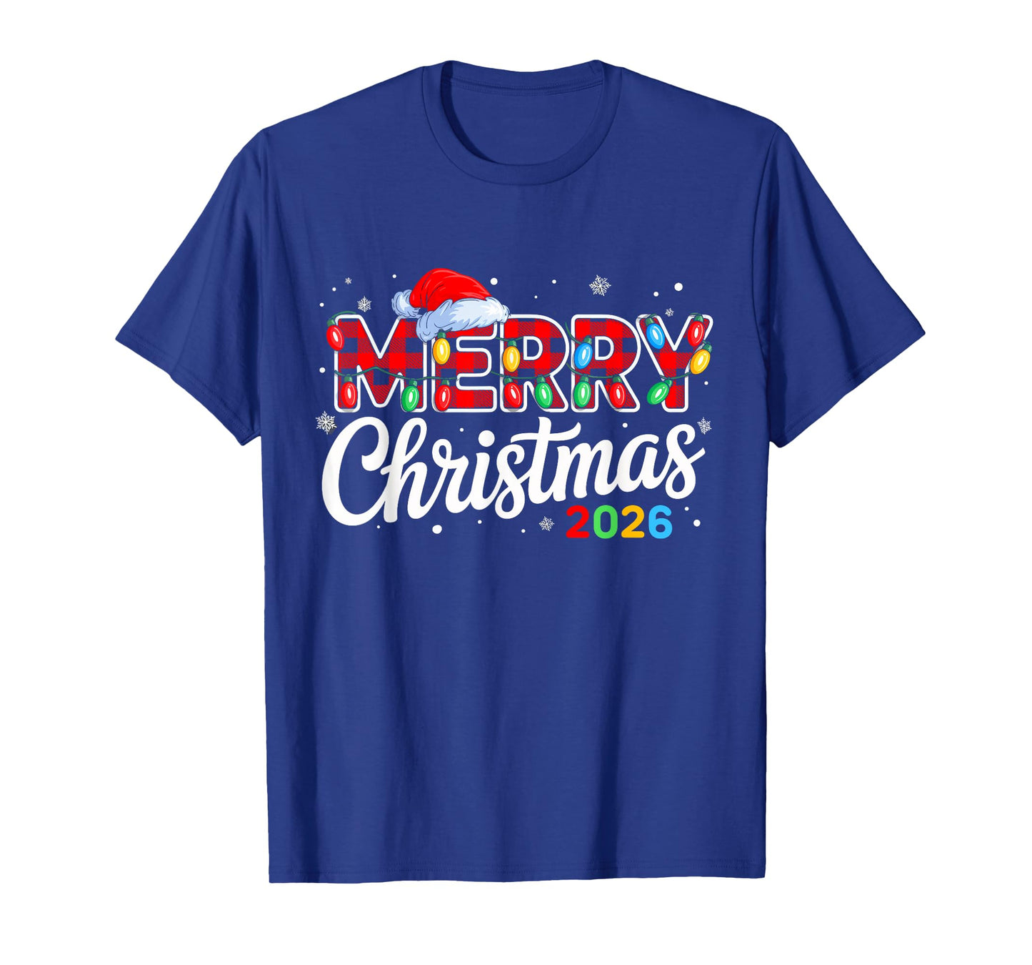 Merry Christmas 2026 Buffalo Plaid Santa Family Xmas 2026 T-Shirt
