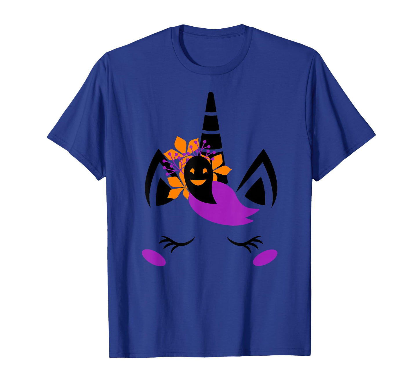 Unicorn Face Eyelashes Cute Ghost Scary Halloween Costume T-Shirt