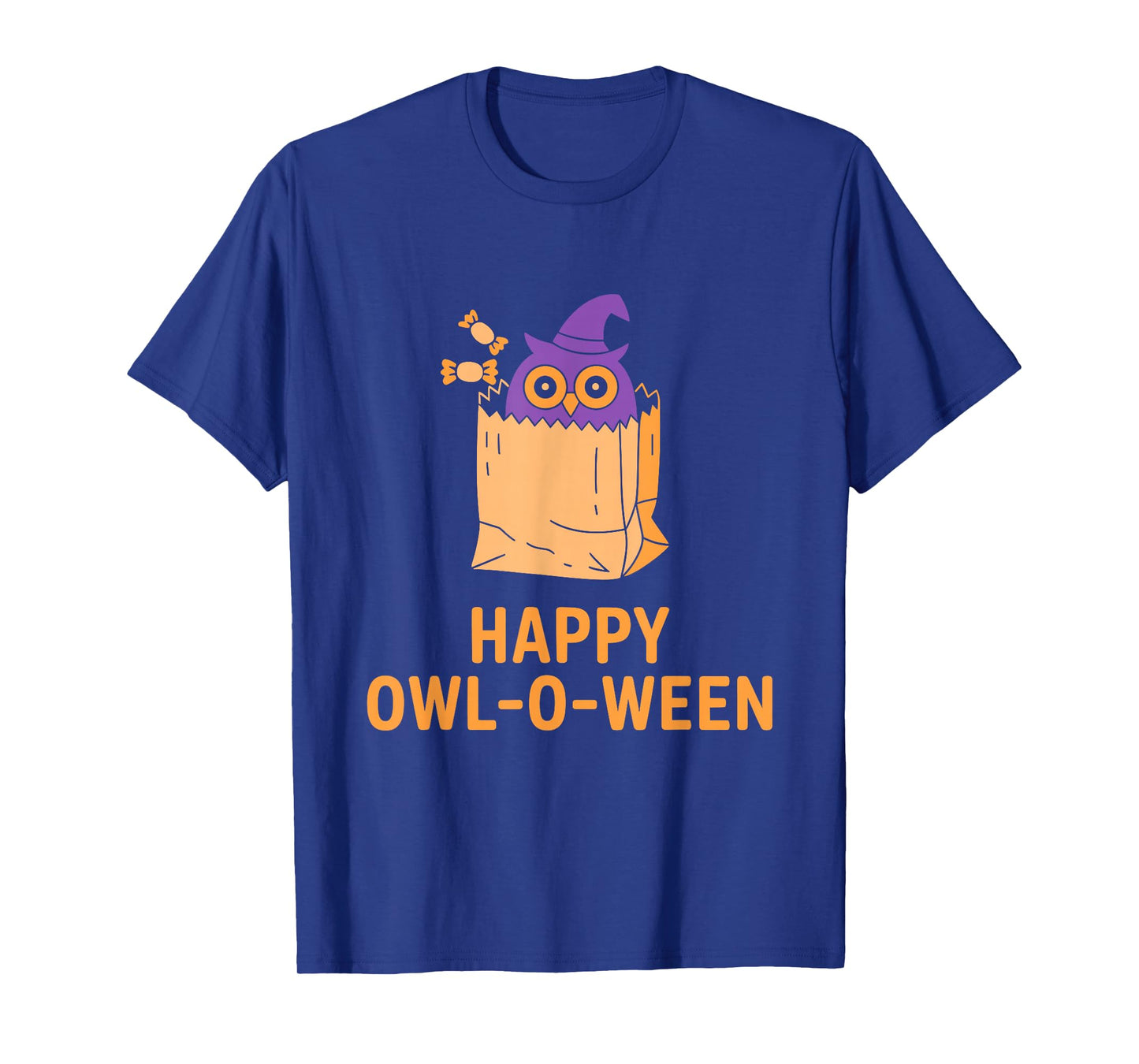 Happy Owl-O-Ween Cute Funny Owl Witch Hat Halloween T-Shirt