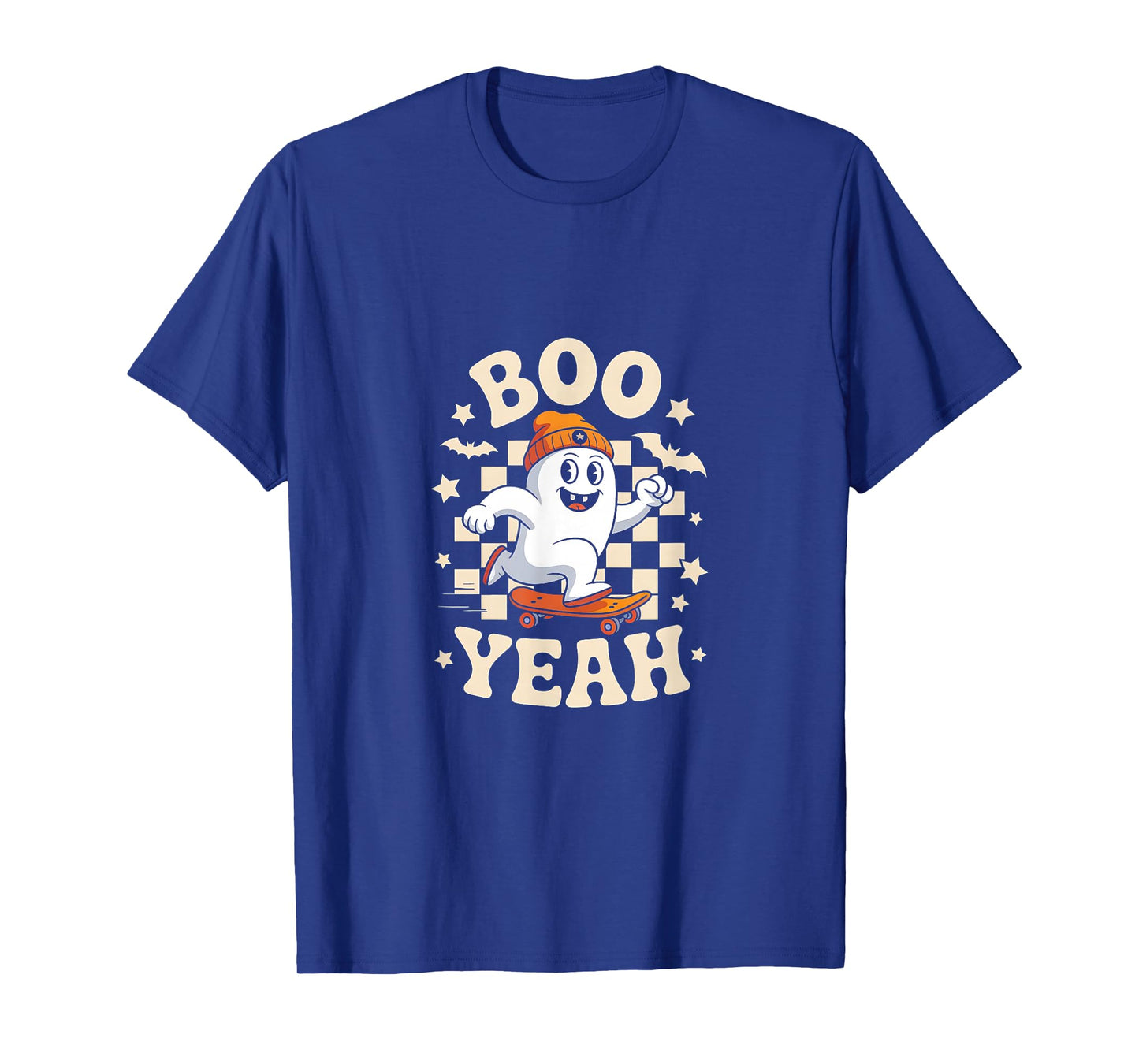 Boo Yeah Halloween Ghost Boys Retro Skateboard Toddler Kids T-Shirt