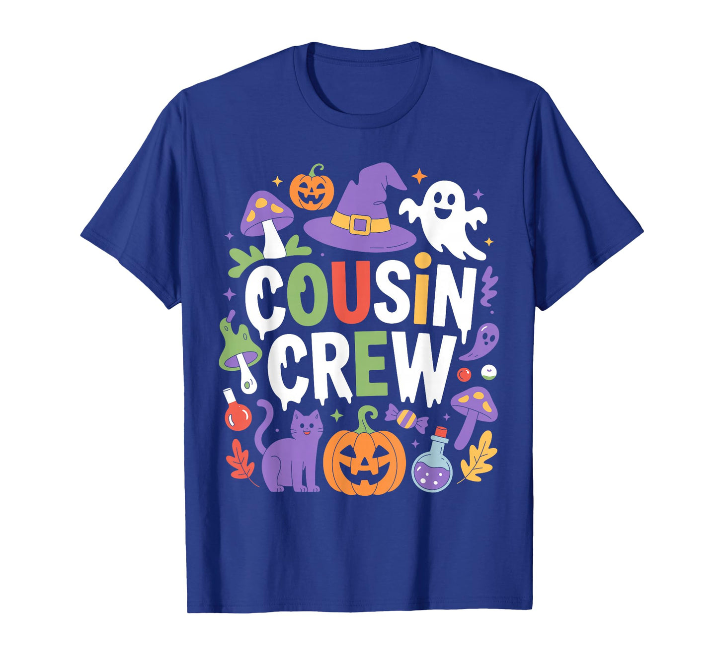 Halloween Cousin Crew Aesthetic Boo Pumpkin Ghost Witch Crew T-Shirt