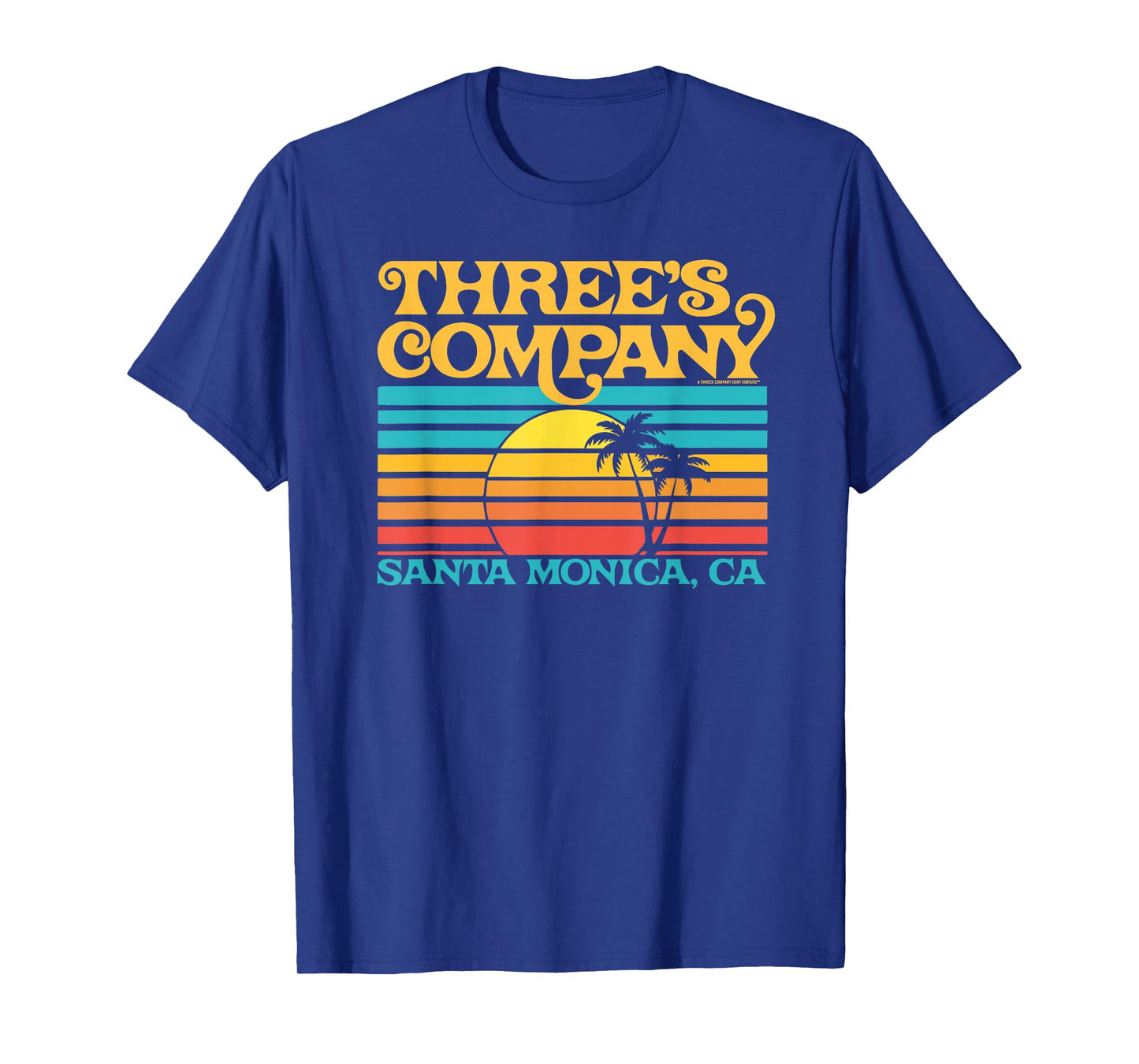Three's Company Logo Santa Monica Retro 80's Sunset T-Shirt