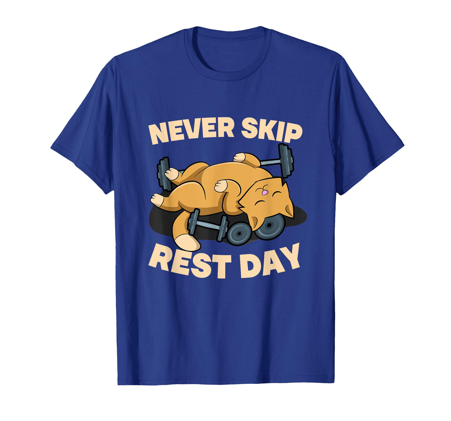 Never Skip Rest Day Cat Kitten Gym Workout Bodybuilding T-Shirt