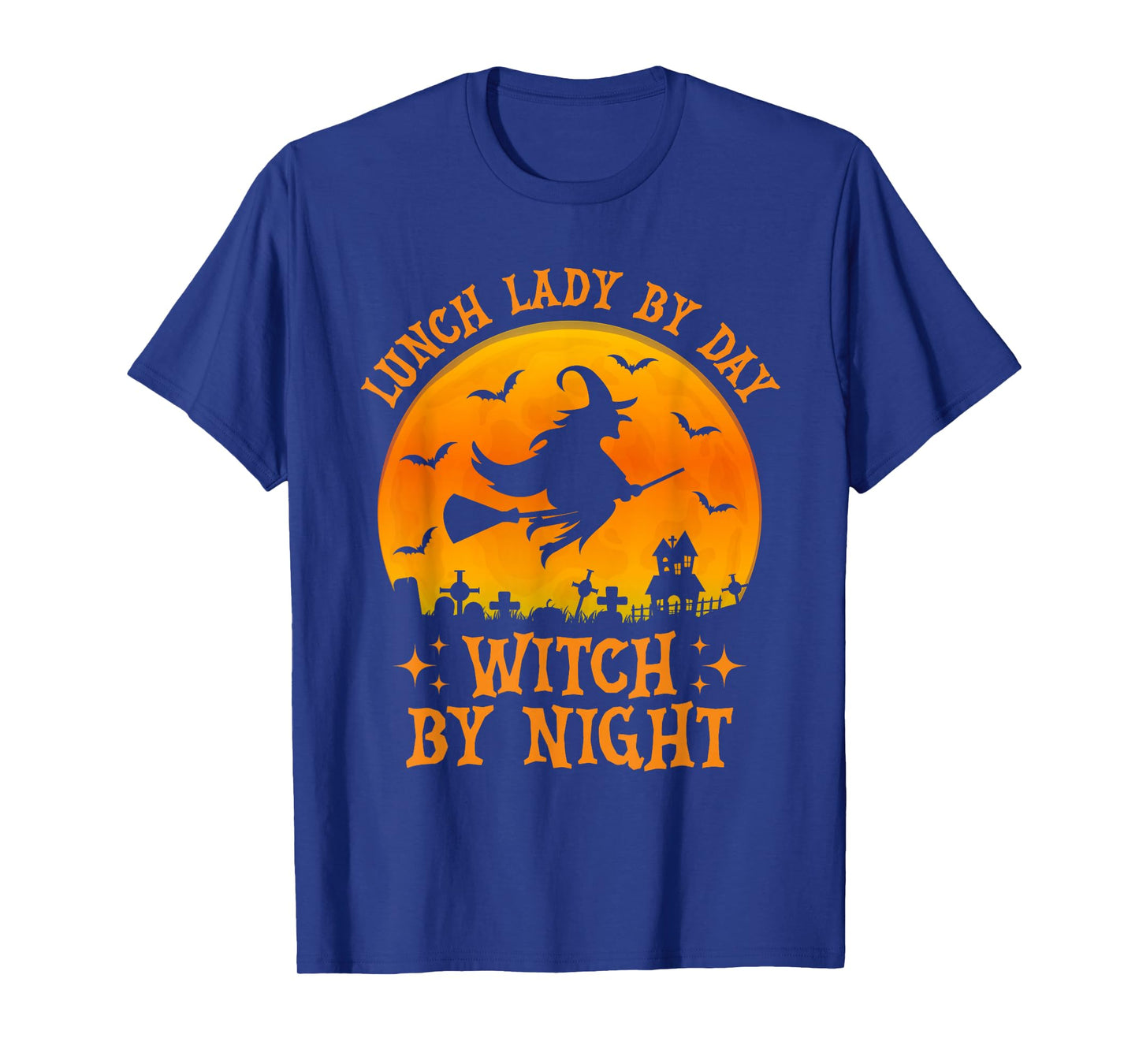 Lunch Lady by Day Witch by Night Halloween School Cafeteria T-Shirt