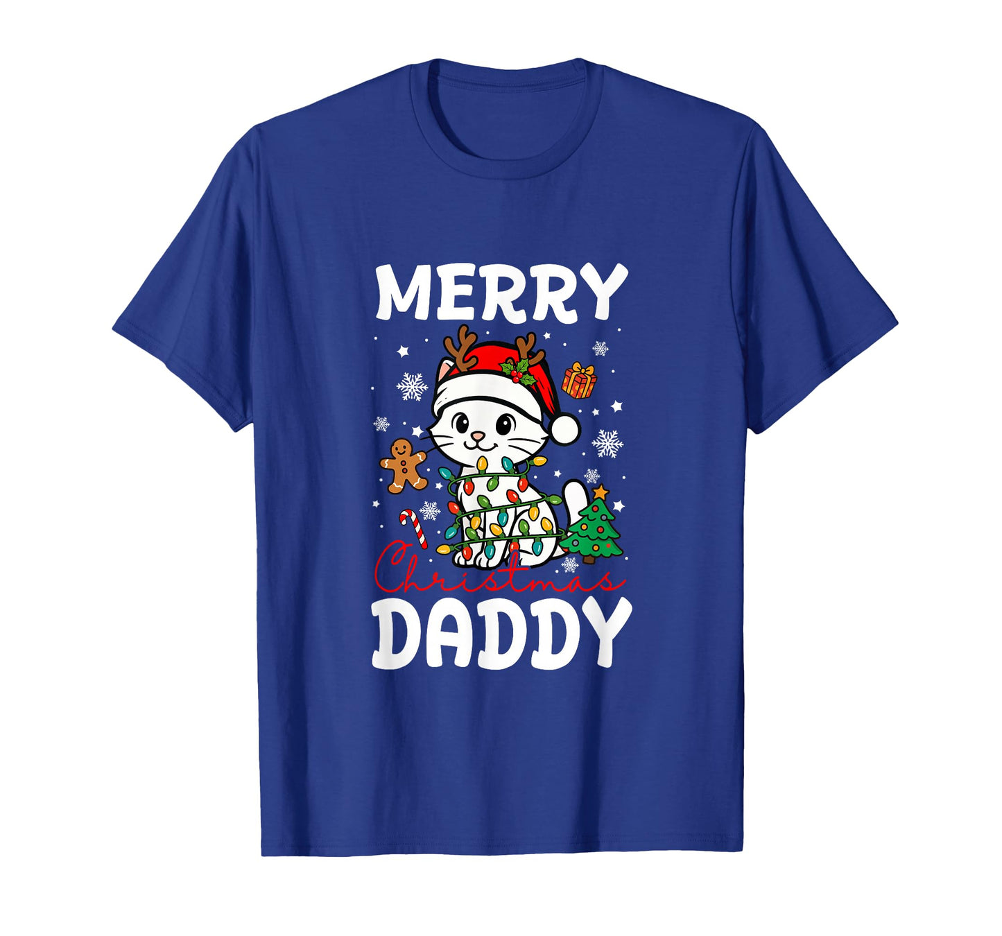 Merry Christmas Daddy Santa Cat Funny Owner Lover Family T-Shirt