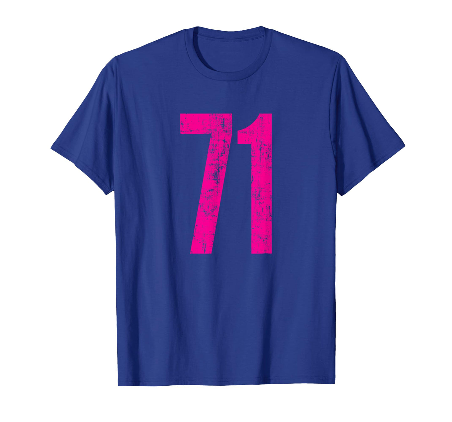 Number 71 Distressed Vintage Sport Team Player Training T-Shirt