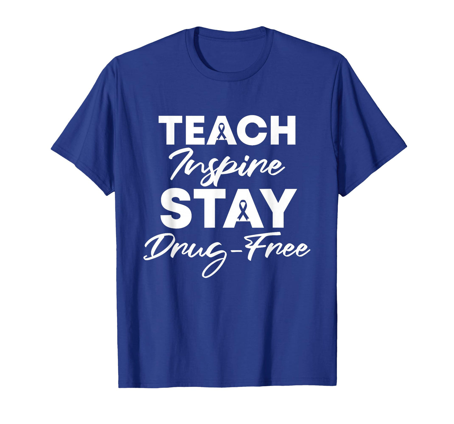 Teach Inspire Stay Drug-Free Red Ribbon Week Teacher kids T-Shirt