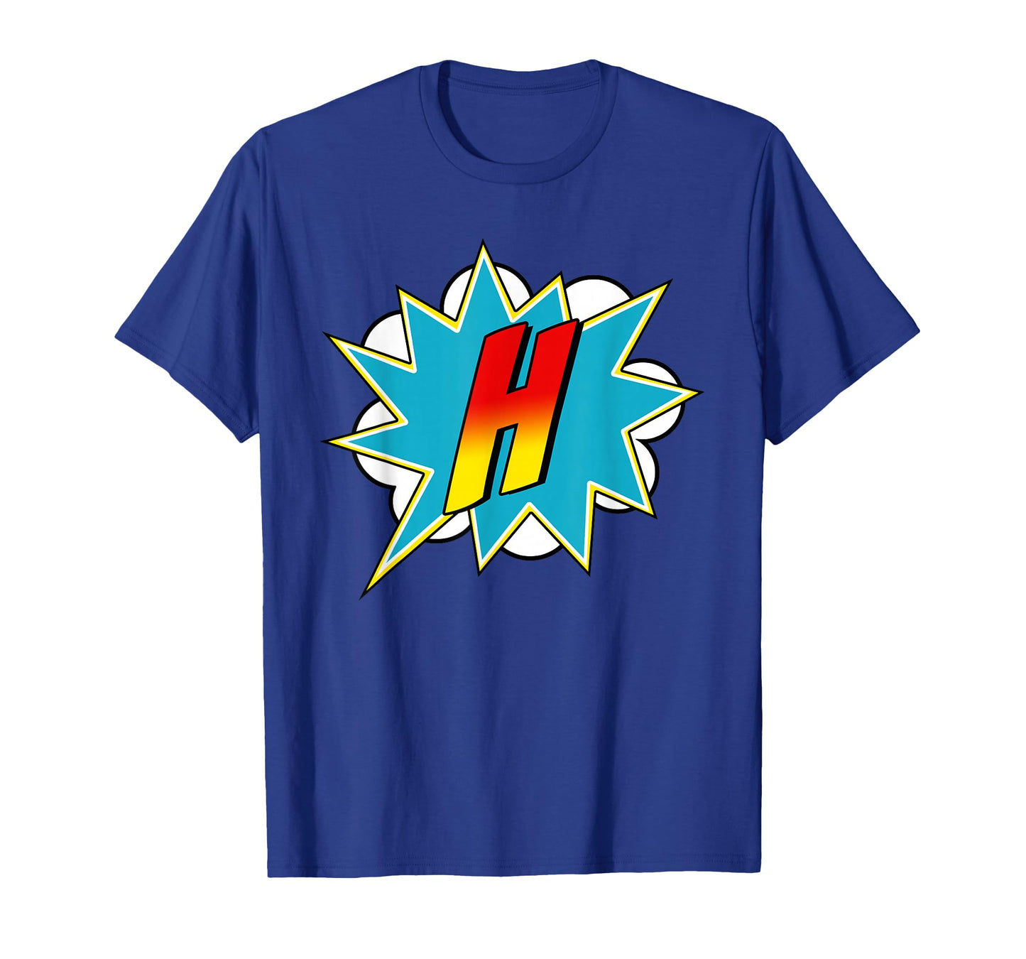 Letter H Superhero Name Comic Letter Retro Costume T-Shirt