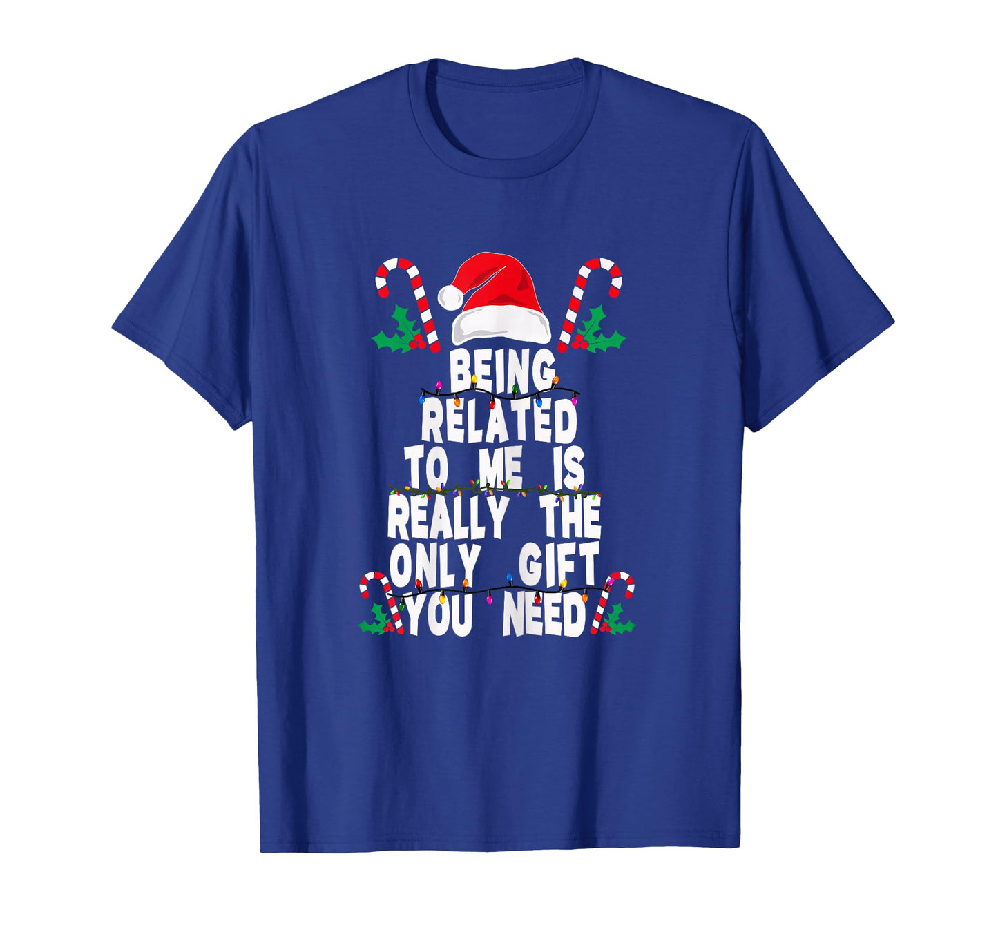 Womens Being Related to Me Funny Christmas Family Xmas Pajamas Gift T-Shirt
