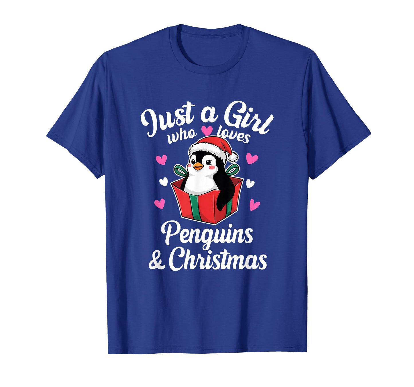 Cute Just a Girl Who Loves Penguins Xmas T-Shirt