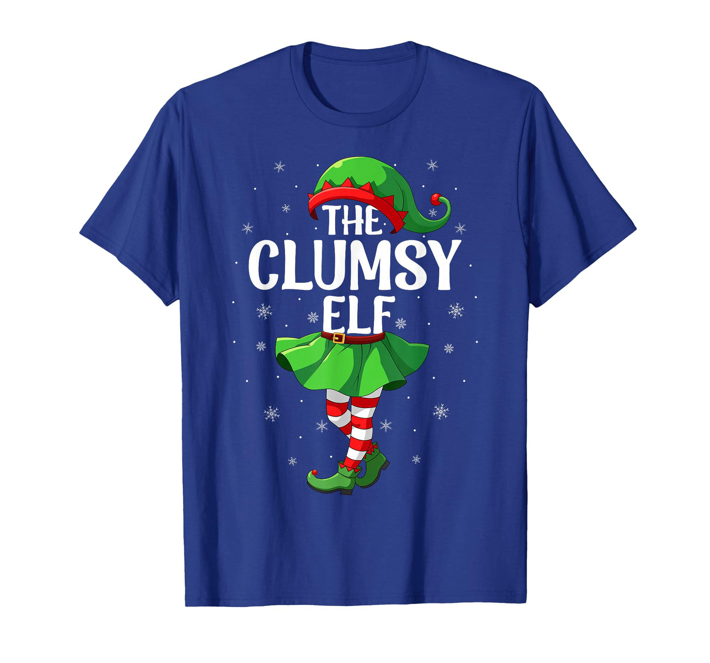 Clumsy Elf Christmas Girls Women Elf Squad Xmas Family T-Shirt