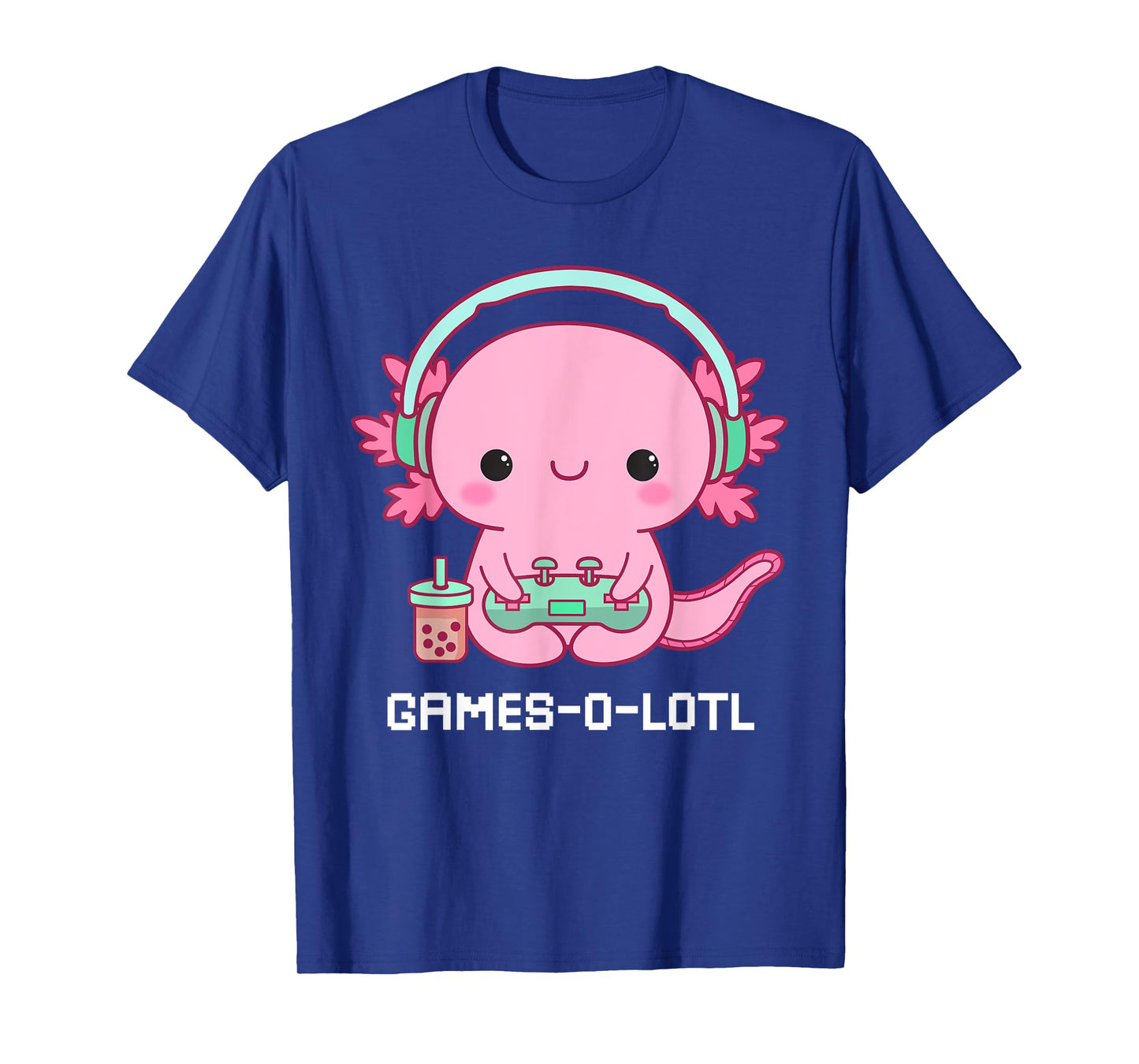 Gamesalotl Axolotl Cute Kawaii Fish Playing Video Games Girl T-Shirt