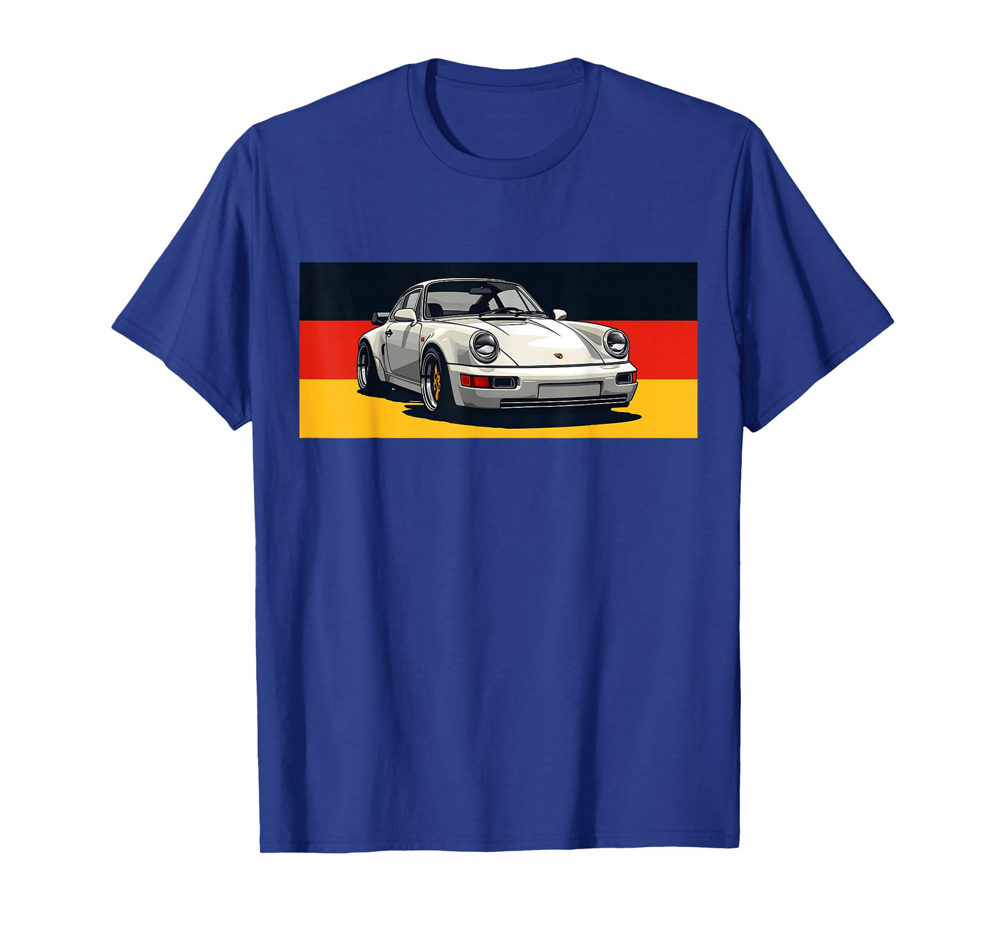911 Retro Vintage 964 Turbo Car Classic German Flag Track T-Shirt - Black, Small, Unisex-Adults, Short Sleeve, T-Shirt, Car-Themed