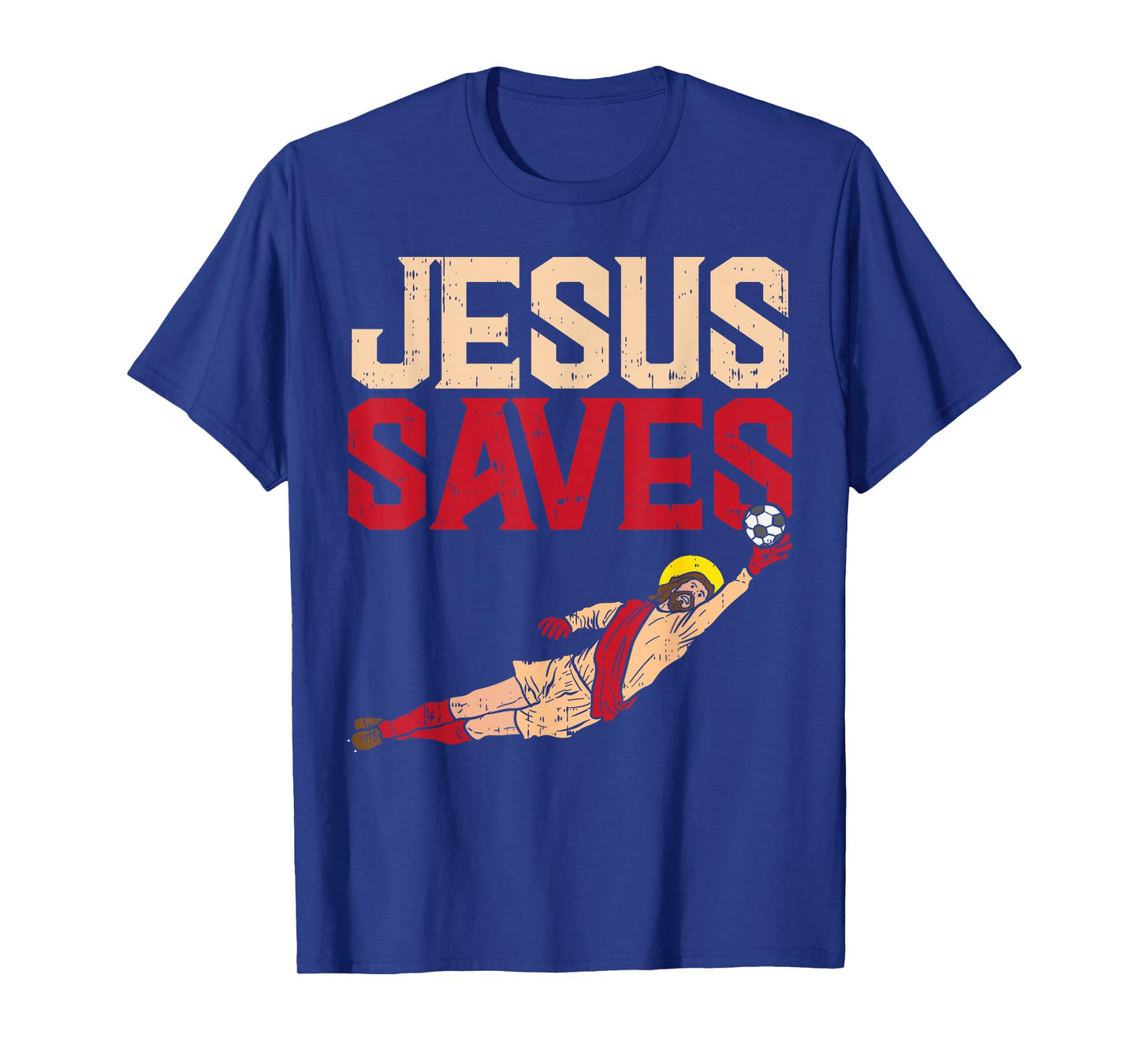 Jesus Saves Soccer Football Goalie Sport God Christian Gift T-Shirt