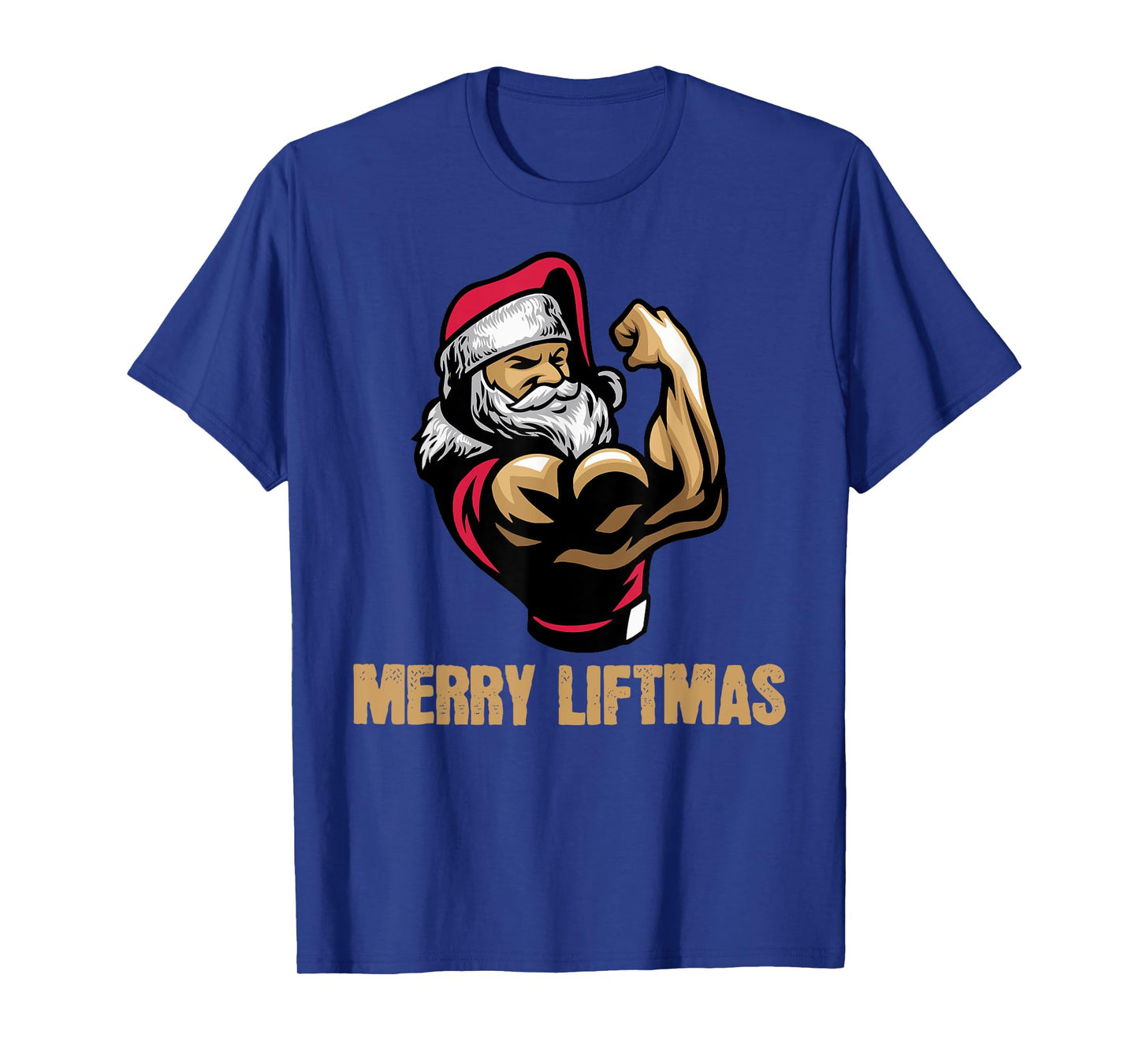Santa Claus Gym Bodybuilding Fitness Merry Liftmas XMAS Tee T-Shirt