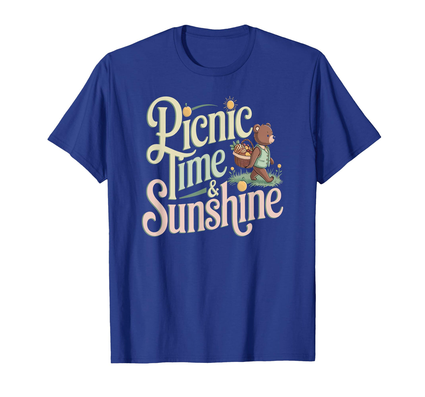Picnic Time Sunshine Bear Basket Nature Day T-Shirt