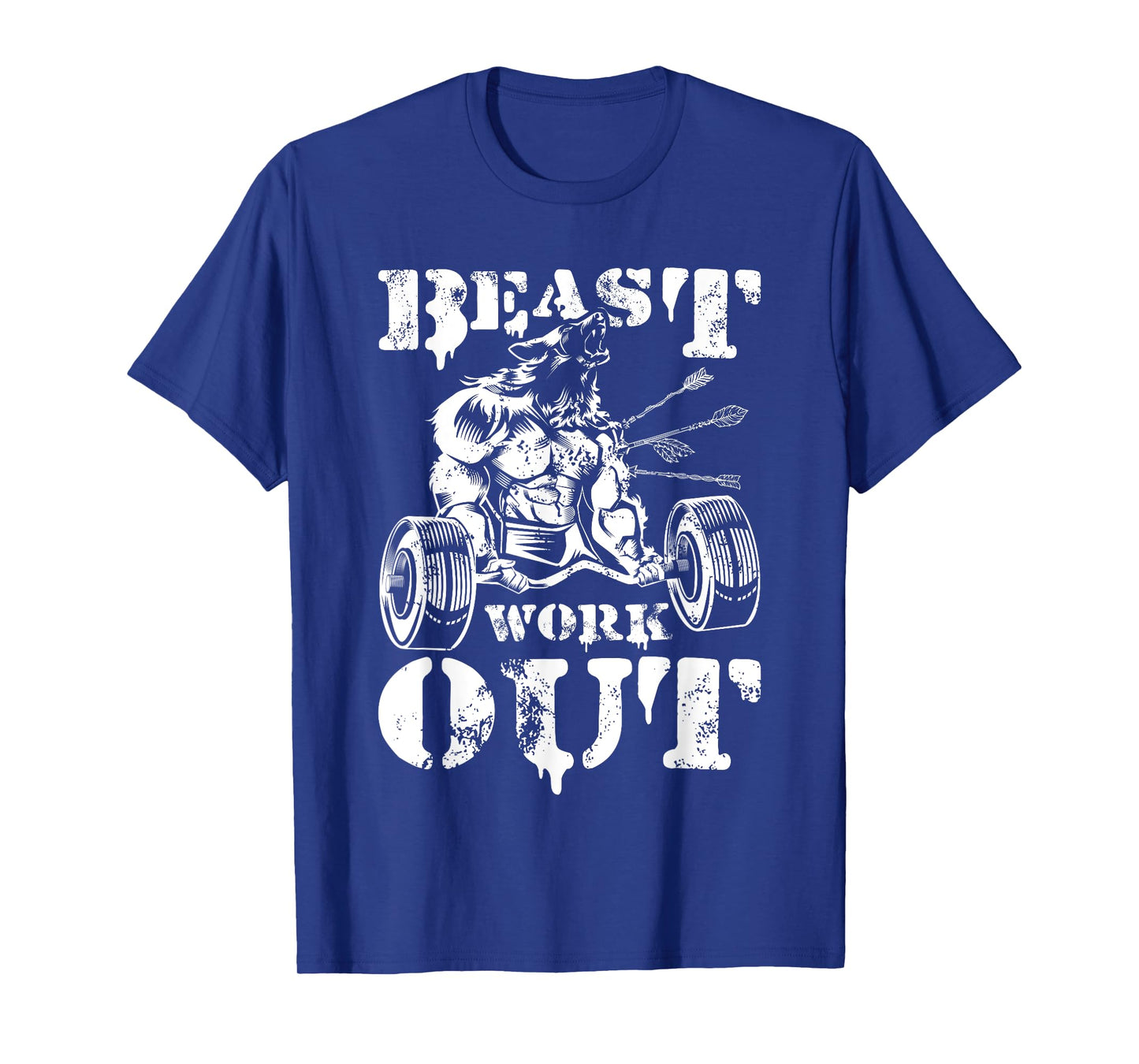 Beast Workout Wolf Lifting Weights Gym Fitness Muscles T-Shirt
