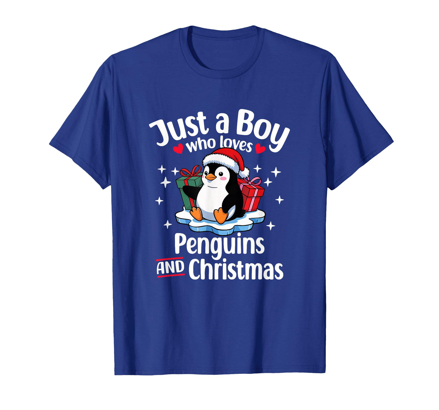 Just a Boy Who Loves Penguins Christmas T-Shirt