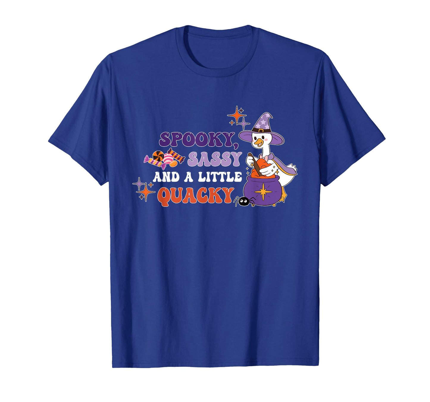 Spooky, Sassy and A Little Quacky Witchy Goose Halloween T-Shirt