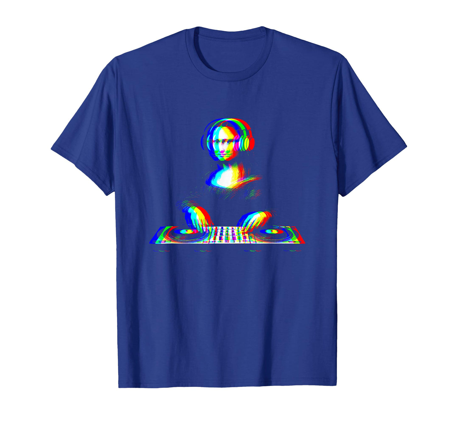 Funny Mona Lisa DJ Vaporwave Techno Rave EDM Music Party T-Shirt
