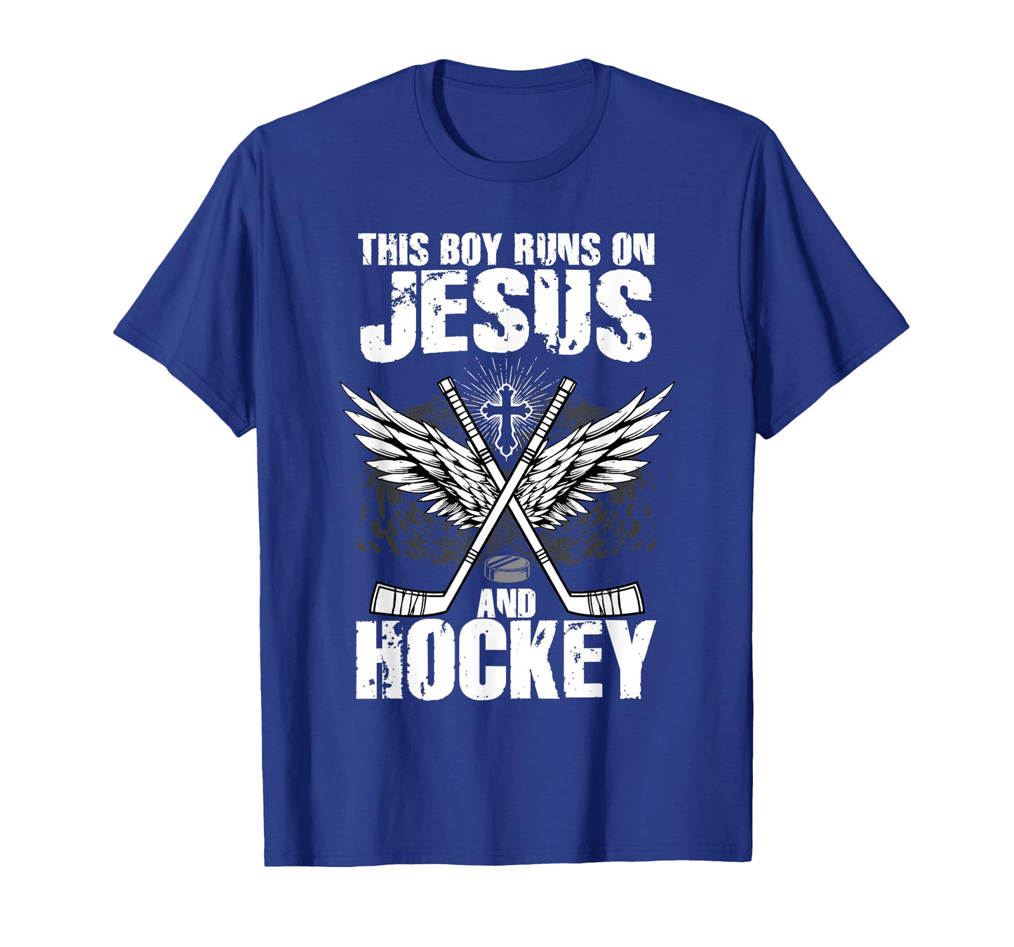 This Boy Runs On Jesus And Hockey T-Shirt
