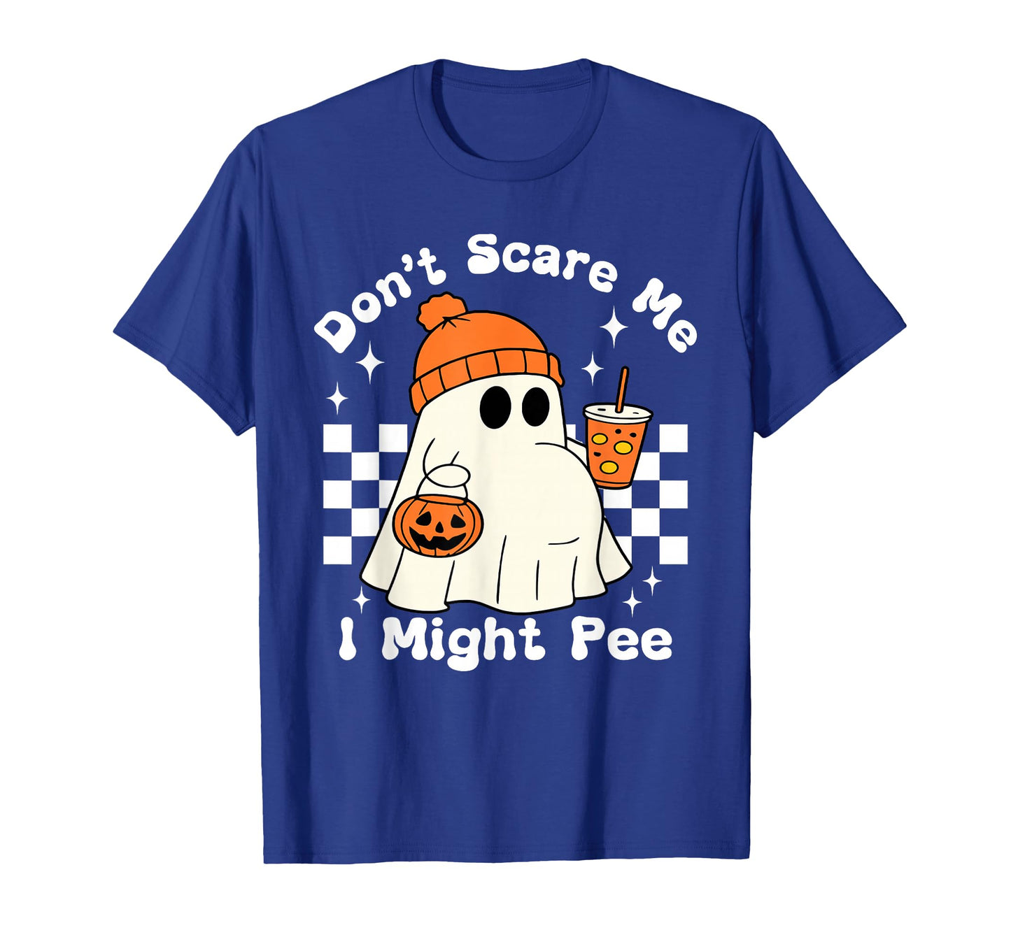 Don't Scare Me I Might Pee Funny Halloween Pregnant Ghost T-Shirt