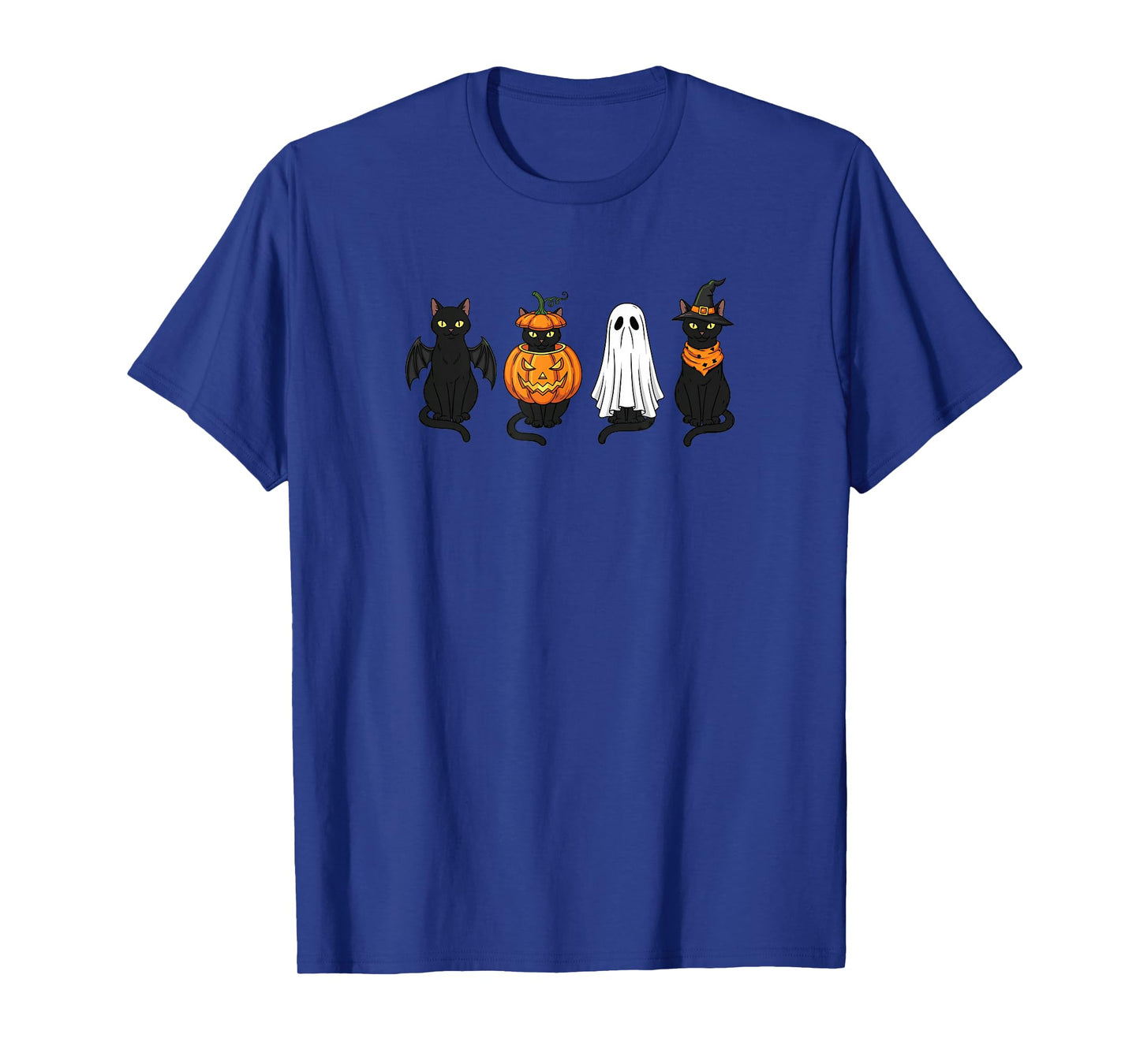 Black Witch Cat Ghost Pumpkin Halloween Funny T-Shirt
