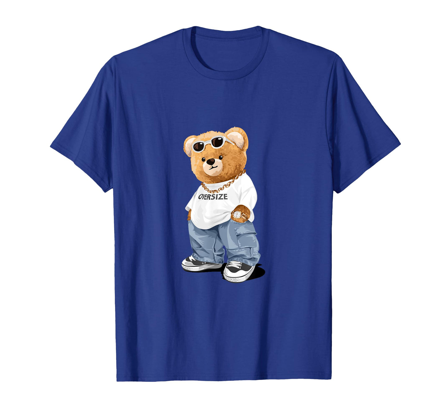 Bahaa's Tee Unisex-Adults Kids Oversize Teddy Bear Graphic Designs T-Shirt Black Short Sleeve Cotton Blend Casual Cartoon Winter All Ages 1 Count 0 Pockets Unique Graphic Design Blended Fabric