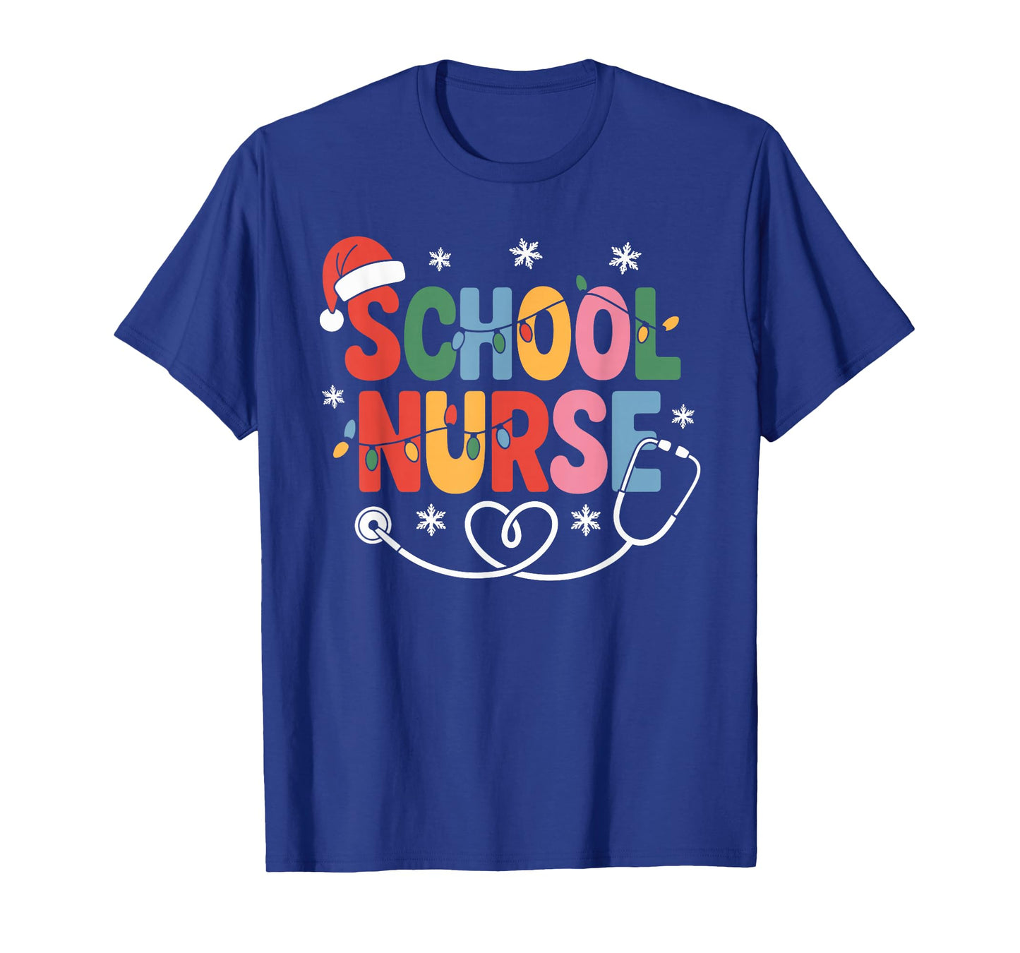 School Nurse Christmas Santa Cap Nursing Humor Xmas T-Shirt