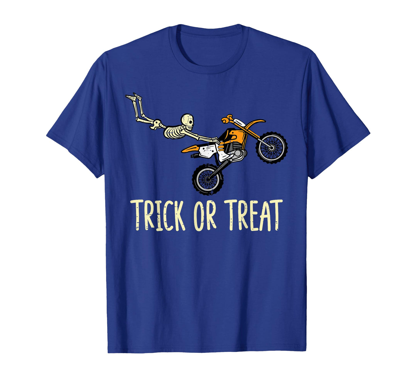 Skeleton Motocross Seat Grab Stunt Halloween Horror Funny T-Shirt