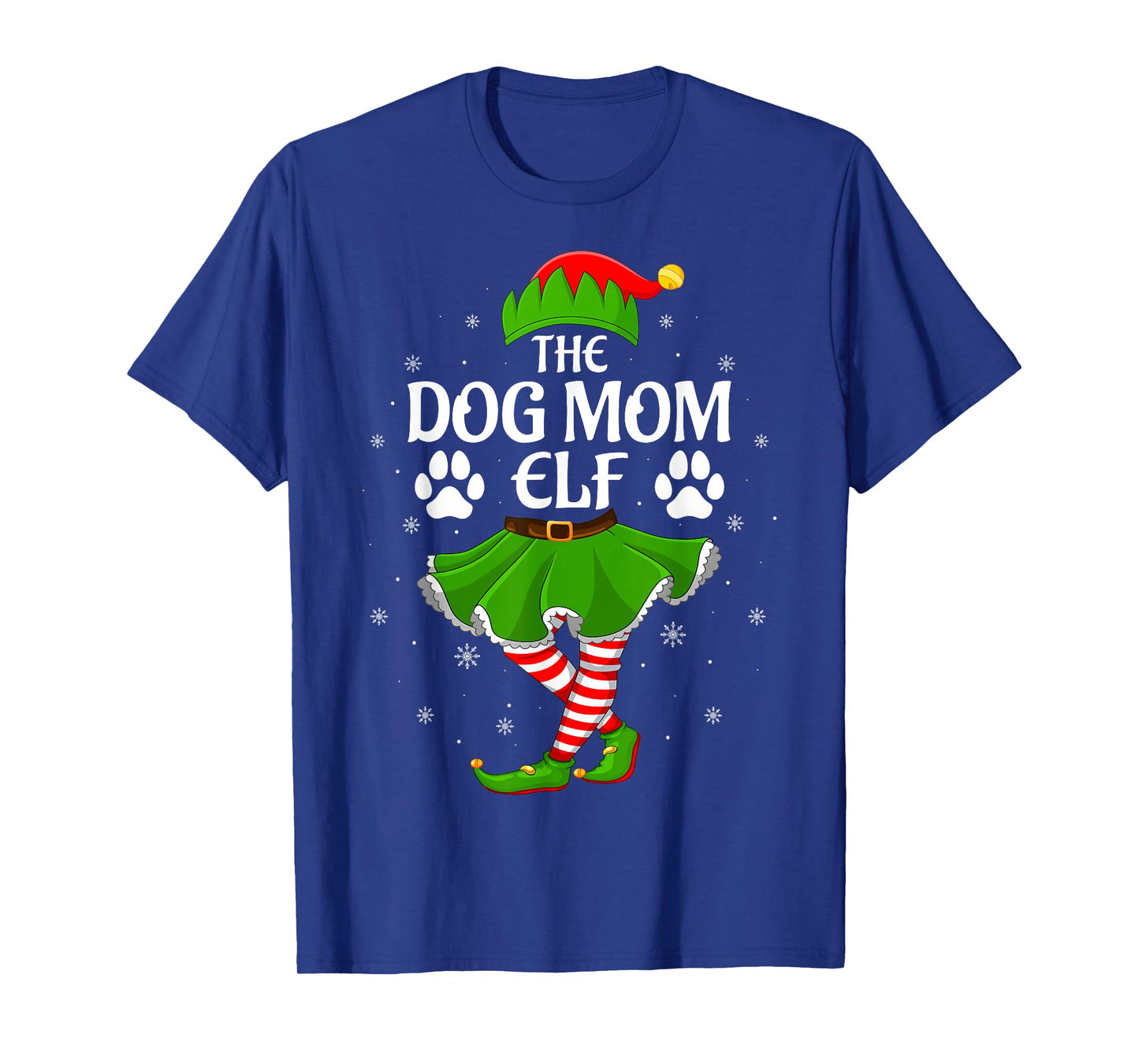 Dog Mom Elf Christmas Family Girls Women Elf Squad Xmas T-Shirt