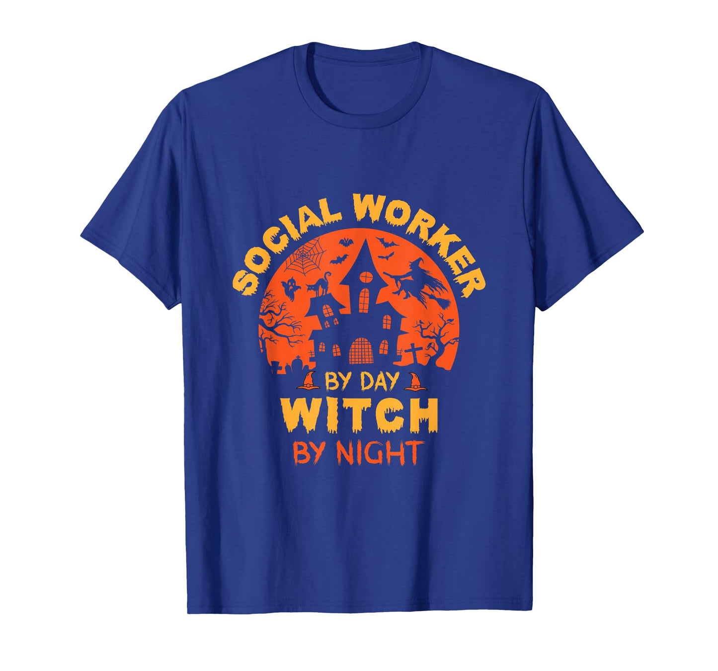 Social Worker by Day Witch by Night Funny Halloween T-Shirt
