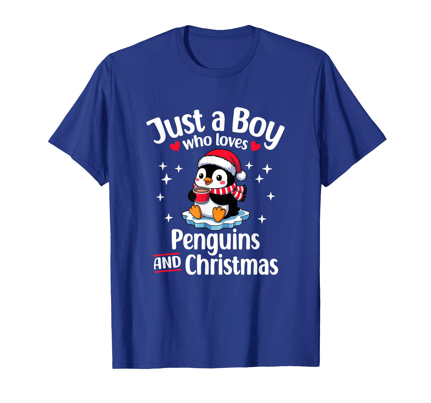 Just a Boy Who Loves Penguins & Christmas T-Shirt