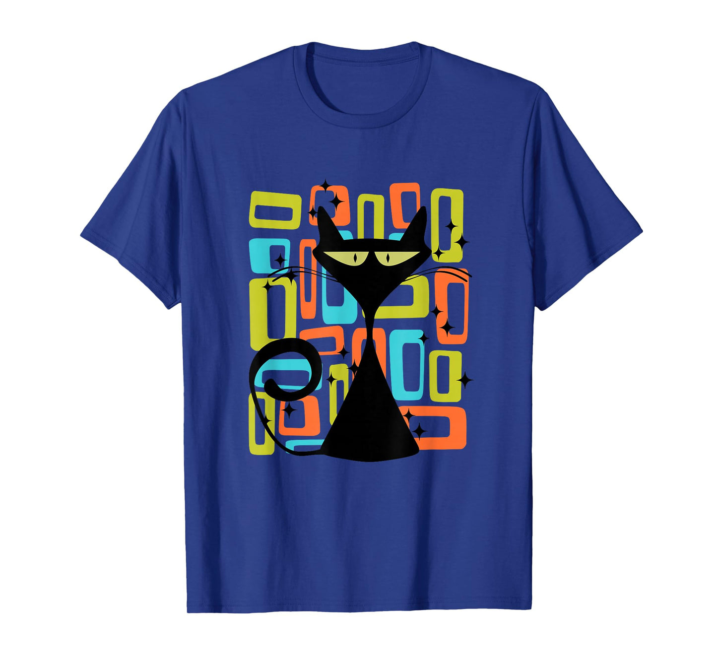 Retro Cat Midcentury Mid Century Style Modern Abstract Shape T-Shirt