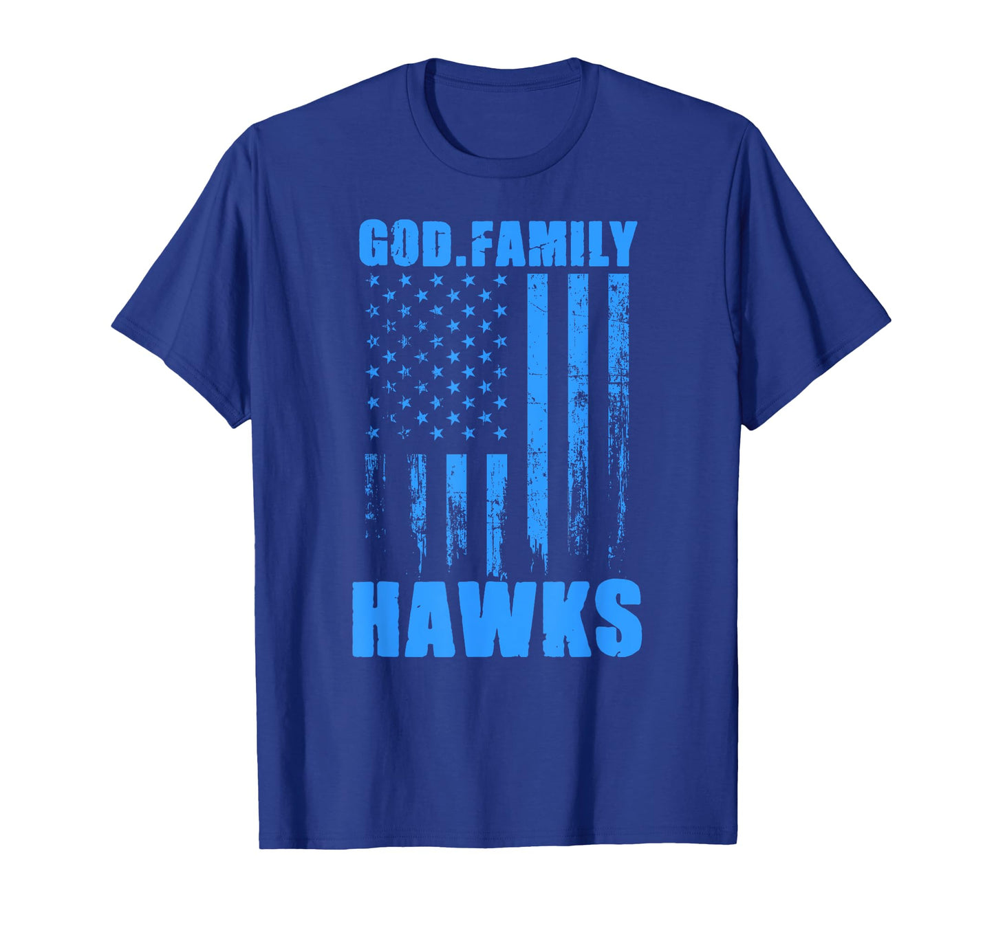 Hanover Hawks God. Family. Vintage USA Flag T-Shirt