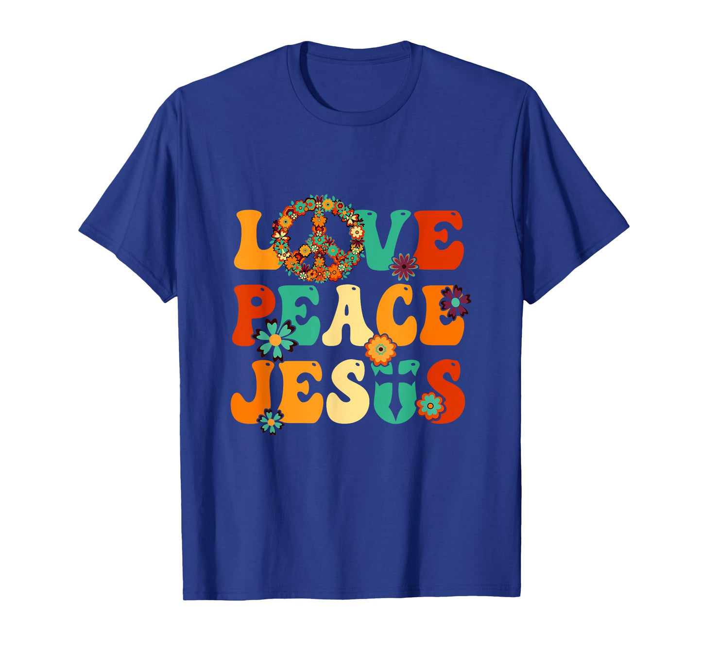 Love Peace Jesus Christian Fun 60S 70S Costume Groovy Hippie T-Shirt