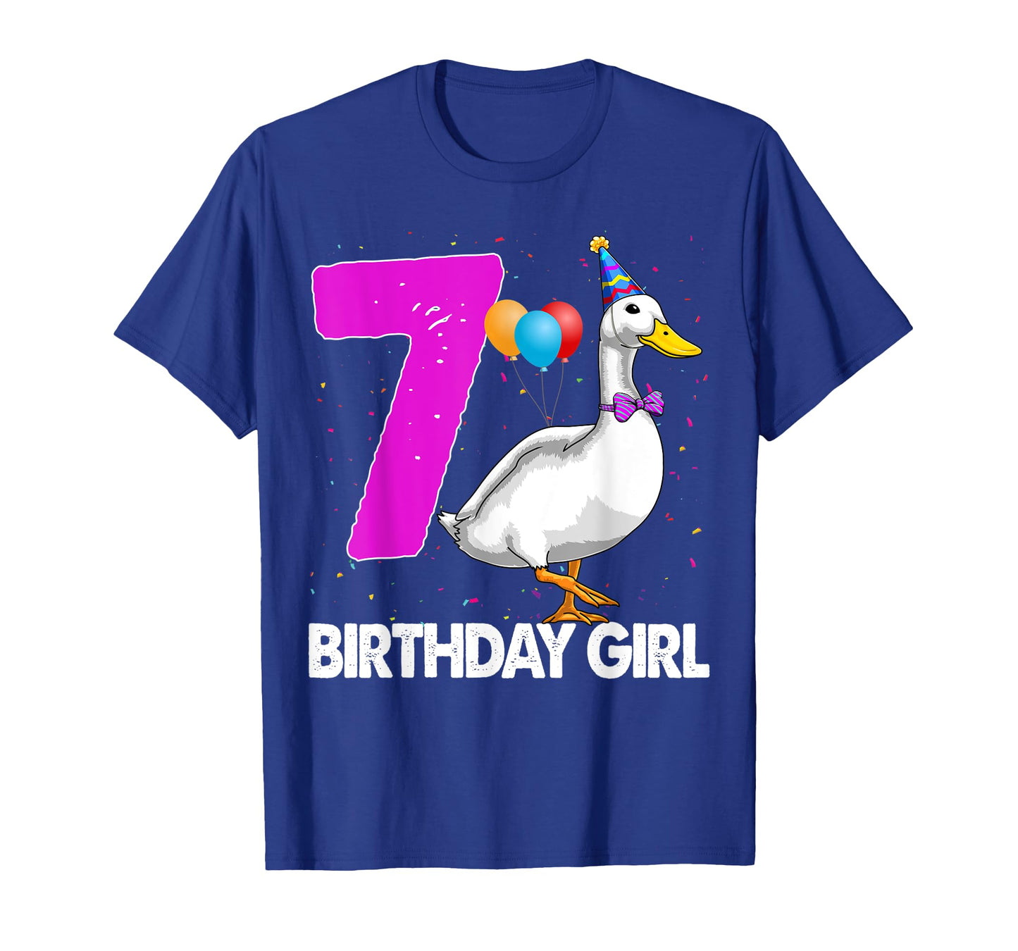 Funny Birthday Girl 7 Duck Tee Shirt Women Duck Lovers T-Shirt