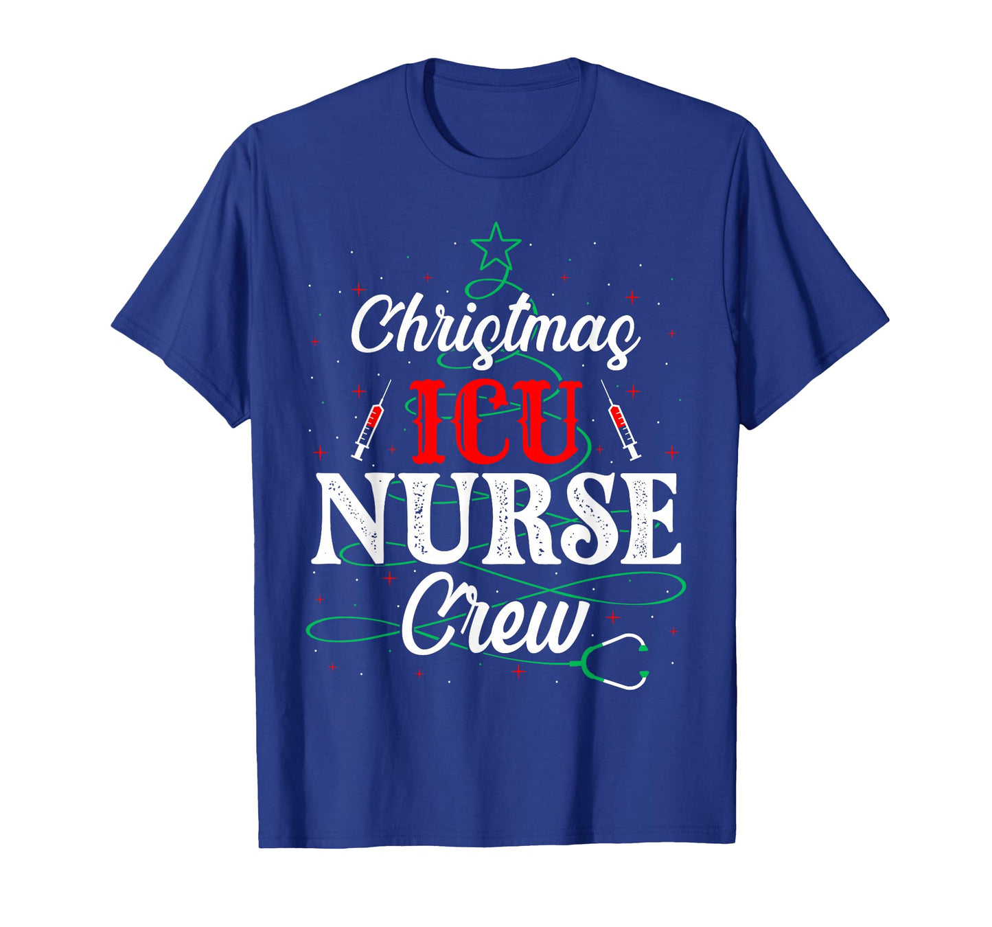 Christmas ICU Nurse Crew Funny Nursing Xmas Tree T-Shirt